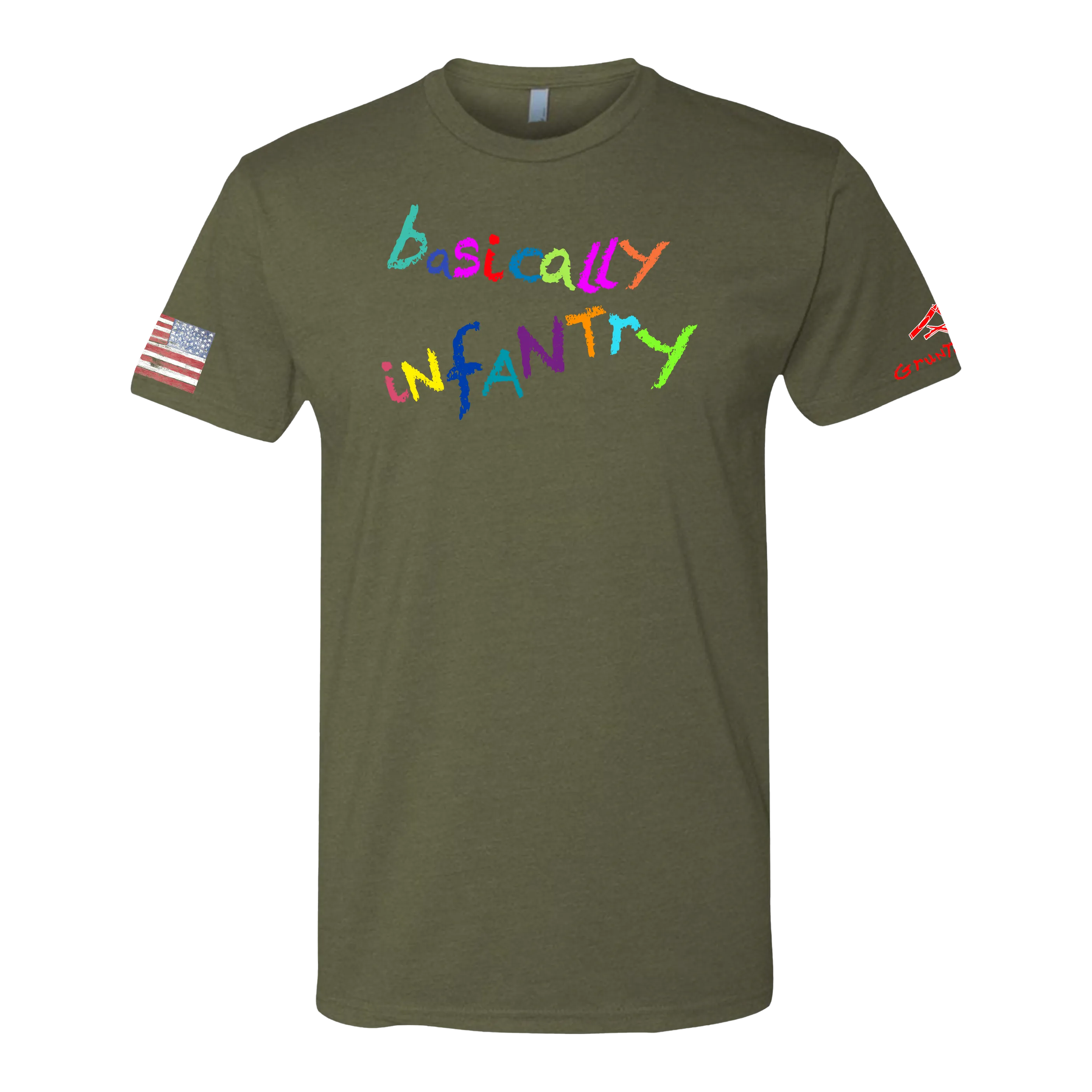 BASICALLY INFANTRY Crayon Shirt (OD OR CHARCOAL GRAY)