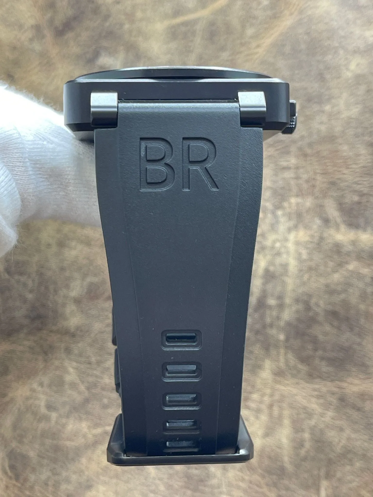 Bell & Ross Chronographe Custom Strap BR01-94-S Black & Yellow Dial Automatic Men's Watch