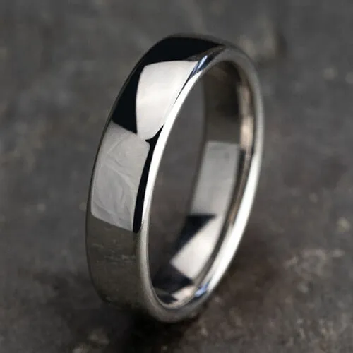 Benchmark 14K White Gold Euro-Dome Comfort Fit Men's Wedding Band EUCF15514KW