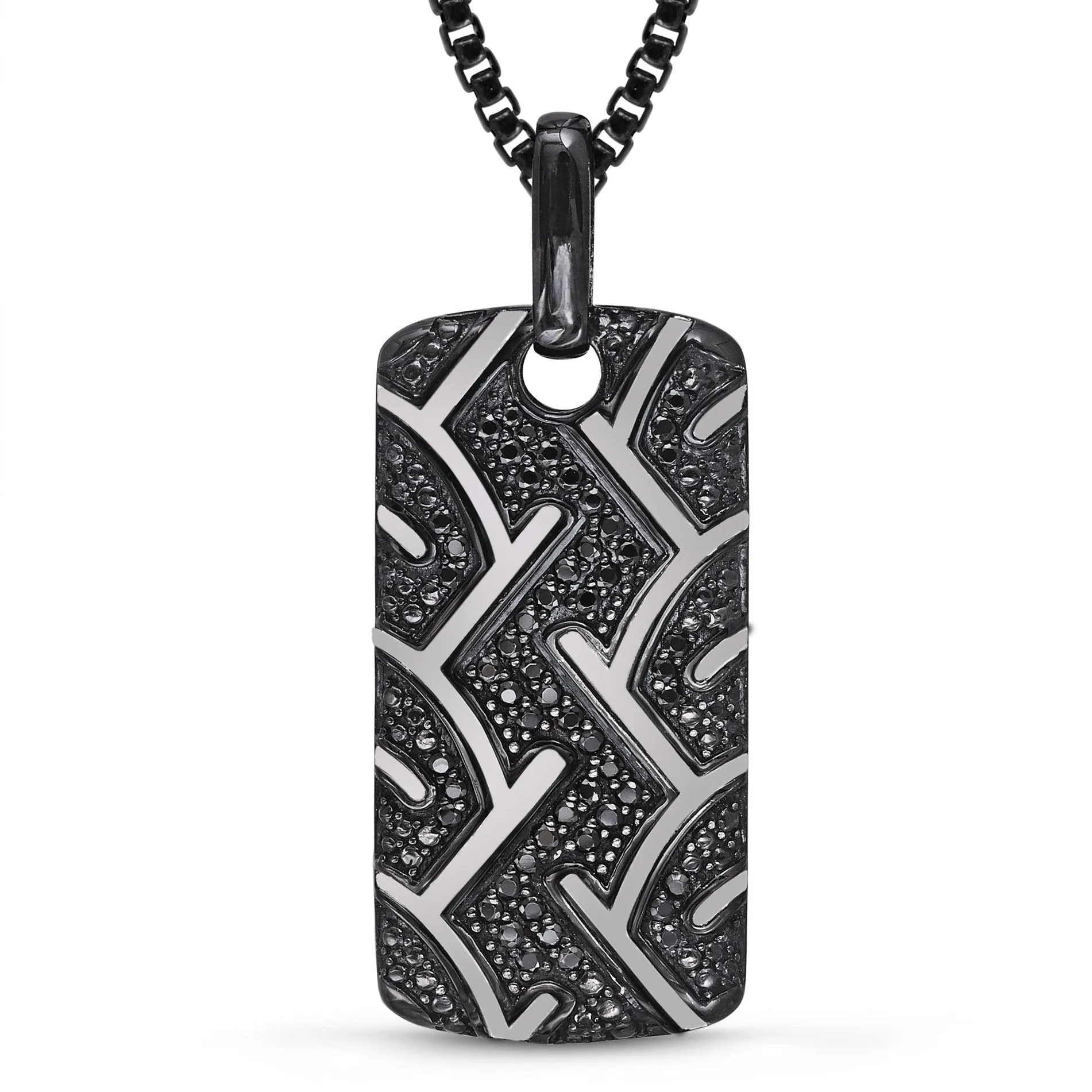 Black Rhodium Tire Tread Tag