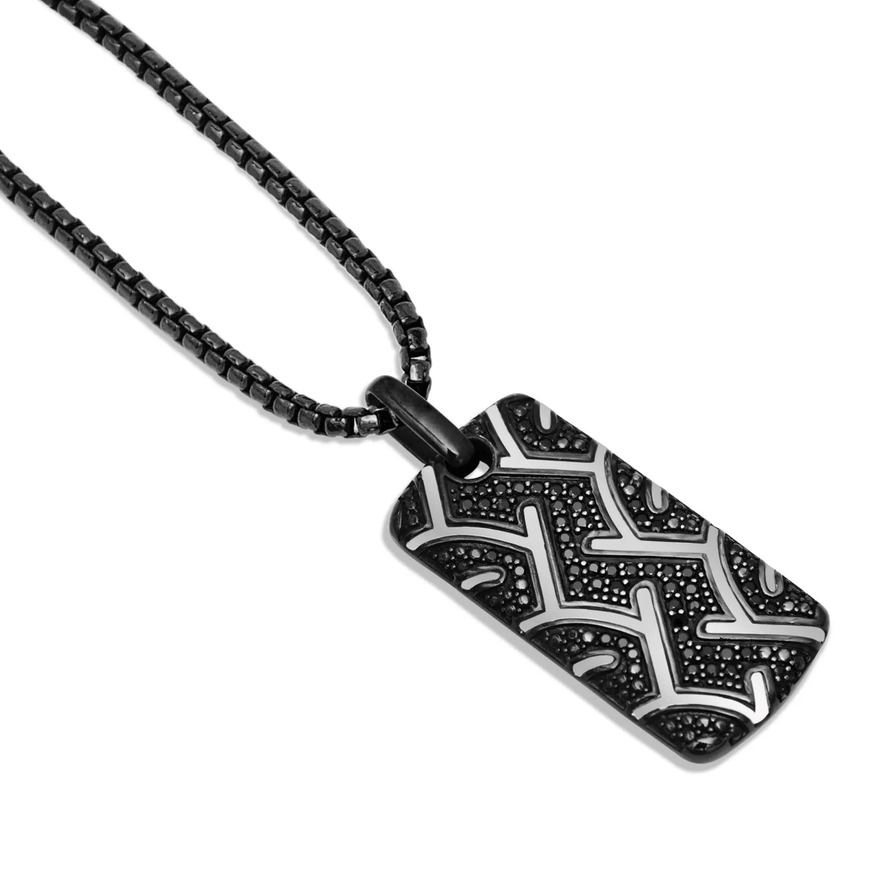 Black Rhodium Tire Tread Tag