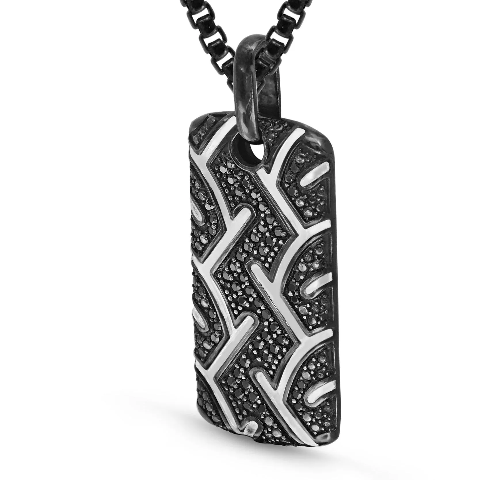 Black Rhodium Tire Tread Tag