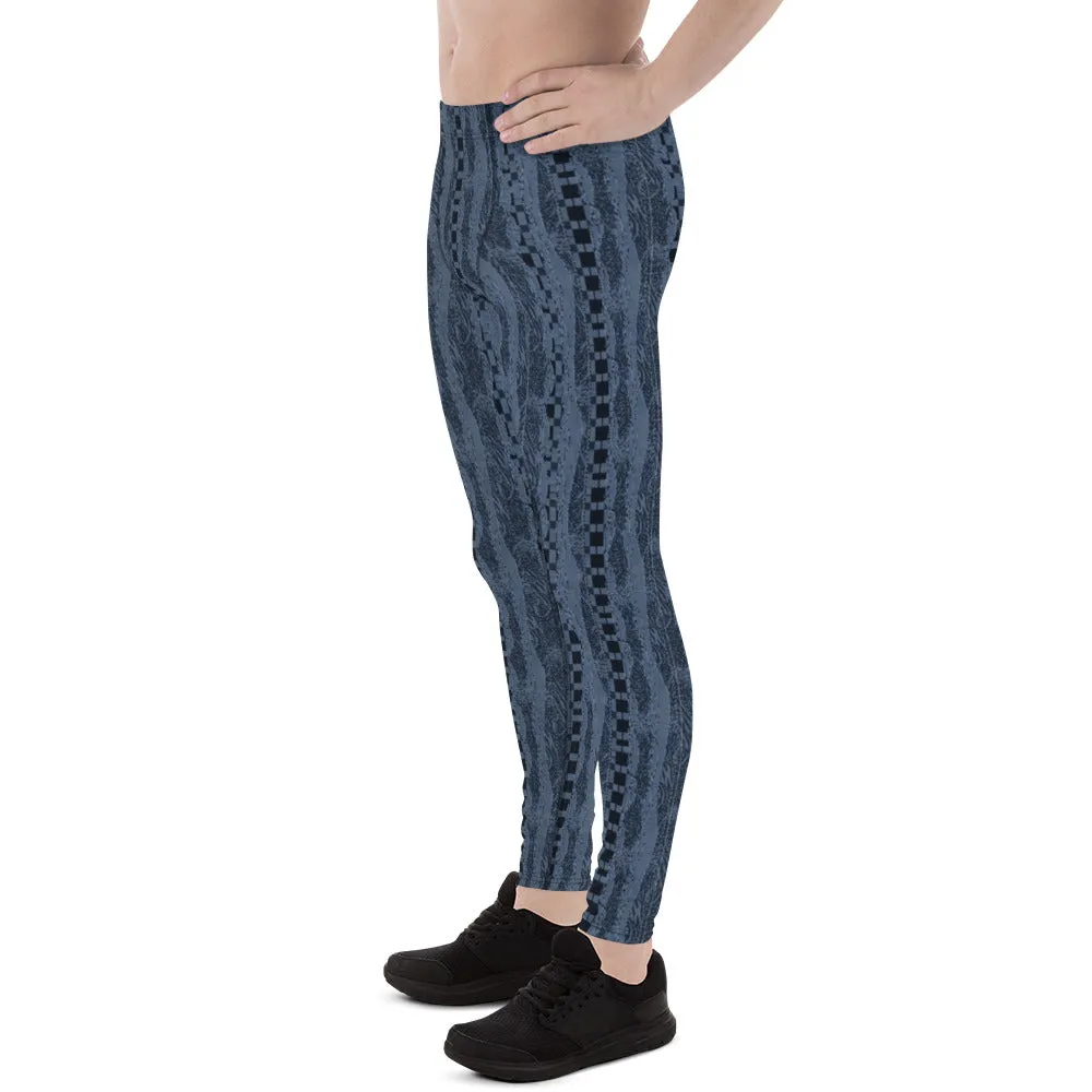 Blue Reptile Geometrics - Crazy-Ass Leggings - Men's