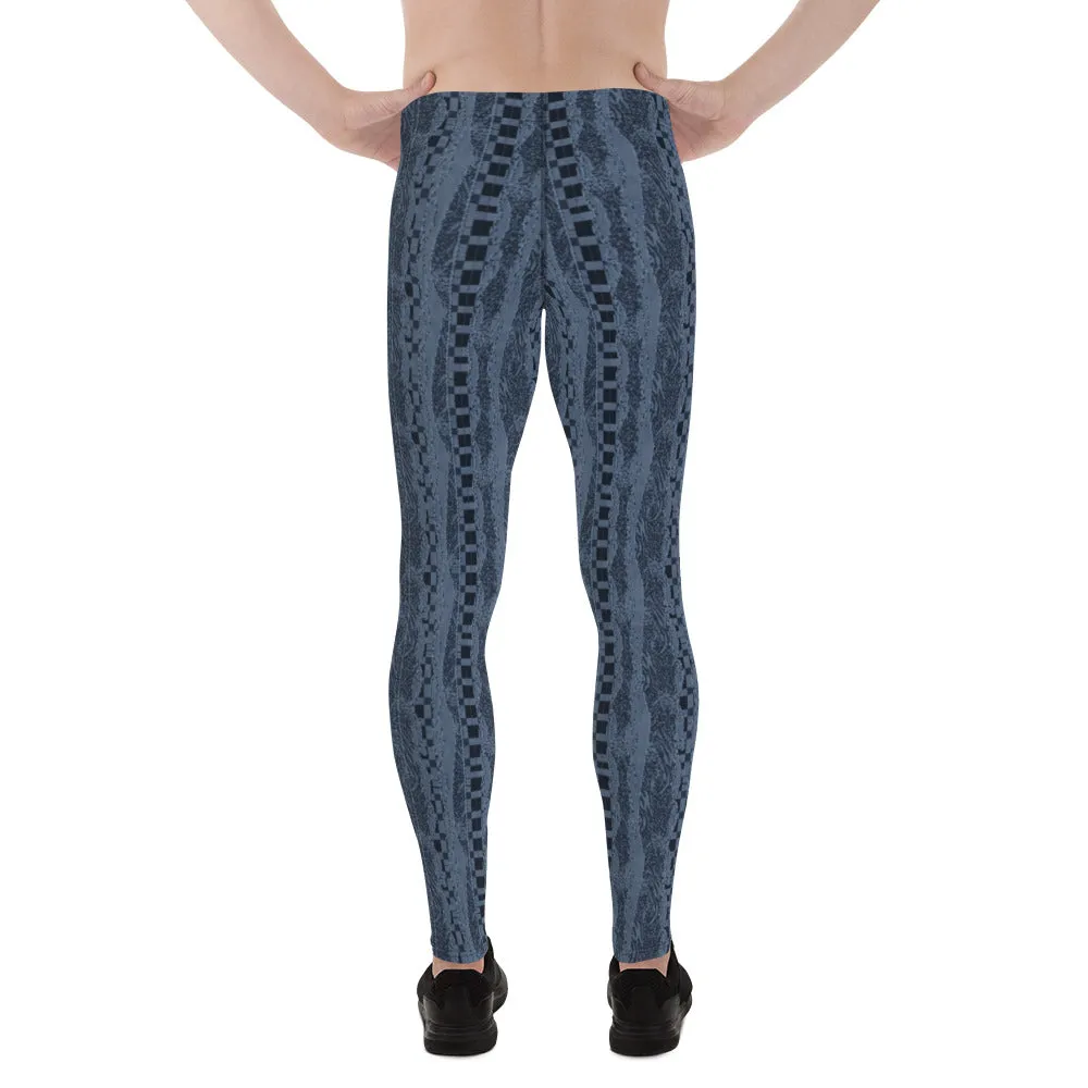 Blue Reptile Geometrics - Crazy-Ass Leggings - Men's