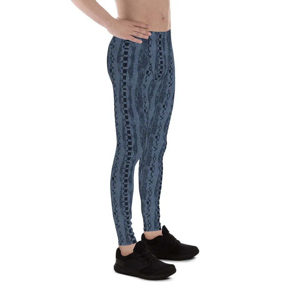 Blue Reptile Geometrics - Crazy-Ass Leggings - Men's