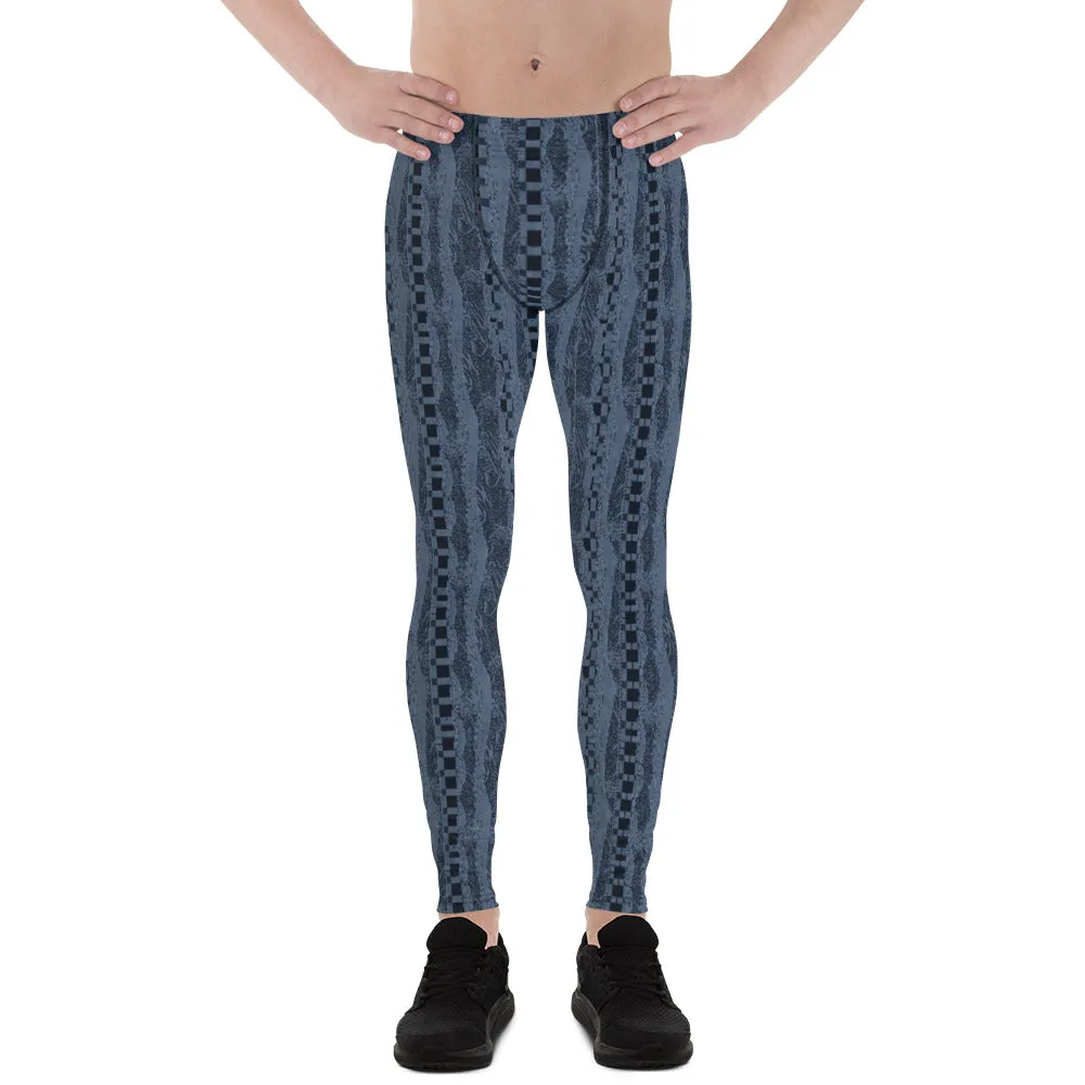 Blue Reptile Geometrics - Crazy-Ass Leggings - Men's