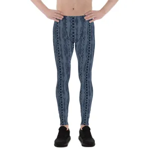 Blue Reptile Geometrics - Crazy-Ass Leggings - Men's