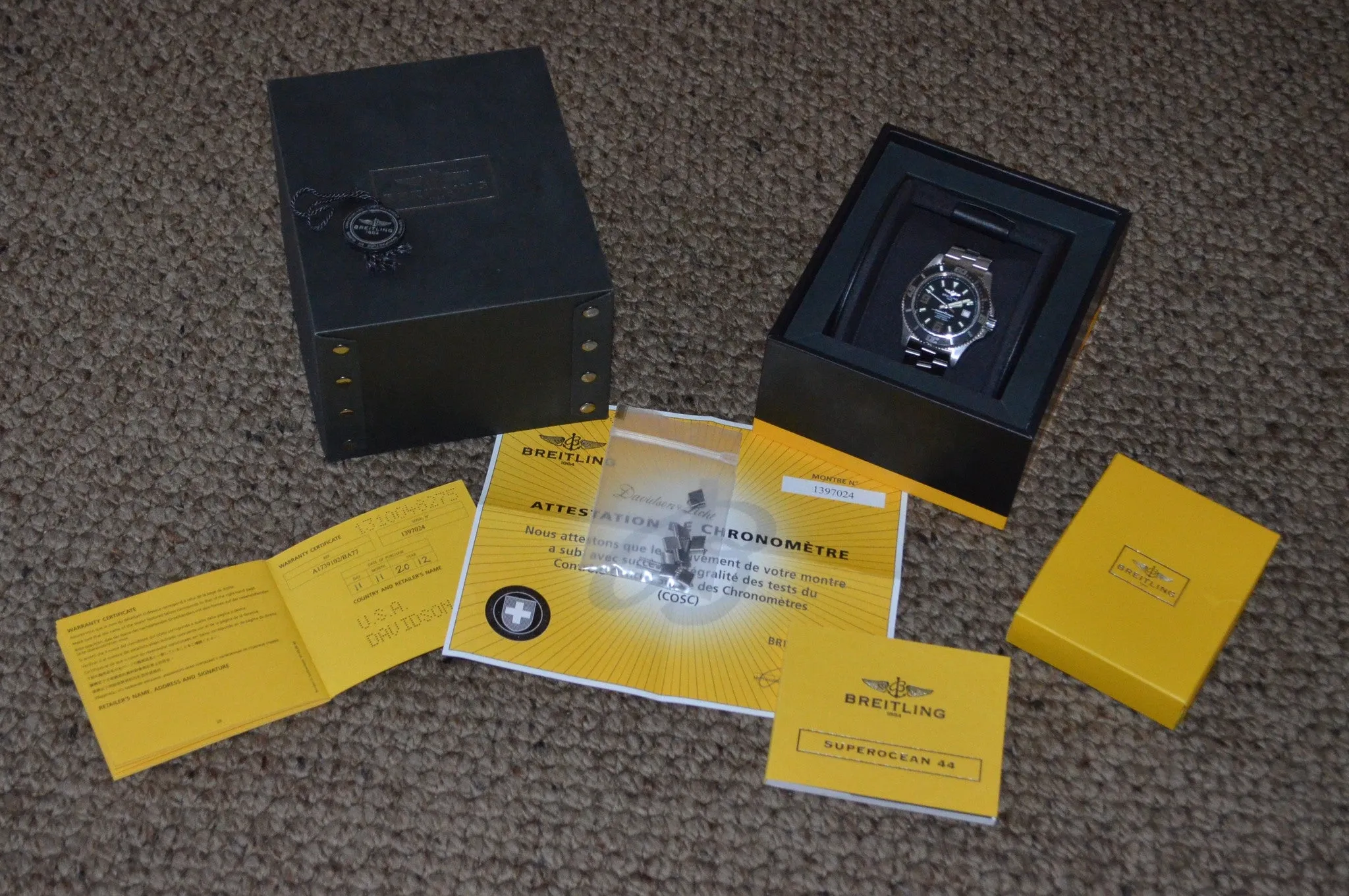 Breitling SuperOcean 44 Black A1739102/BA77 Steel Automatic Wristwatch