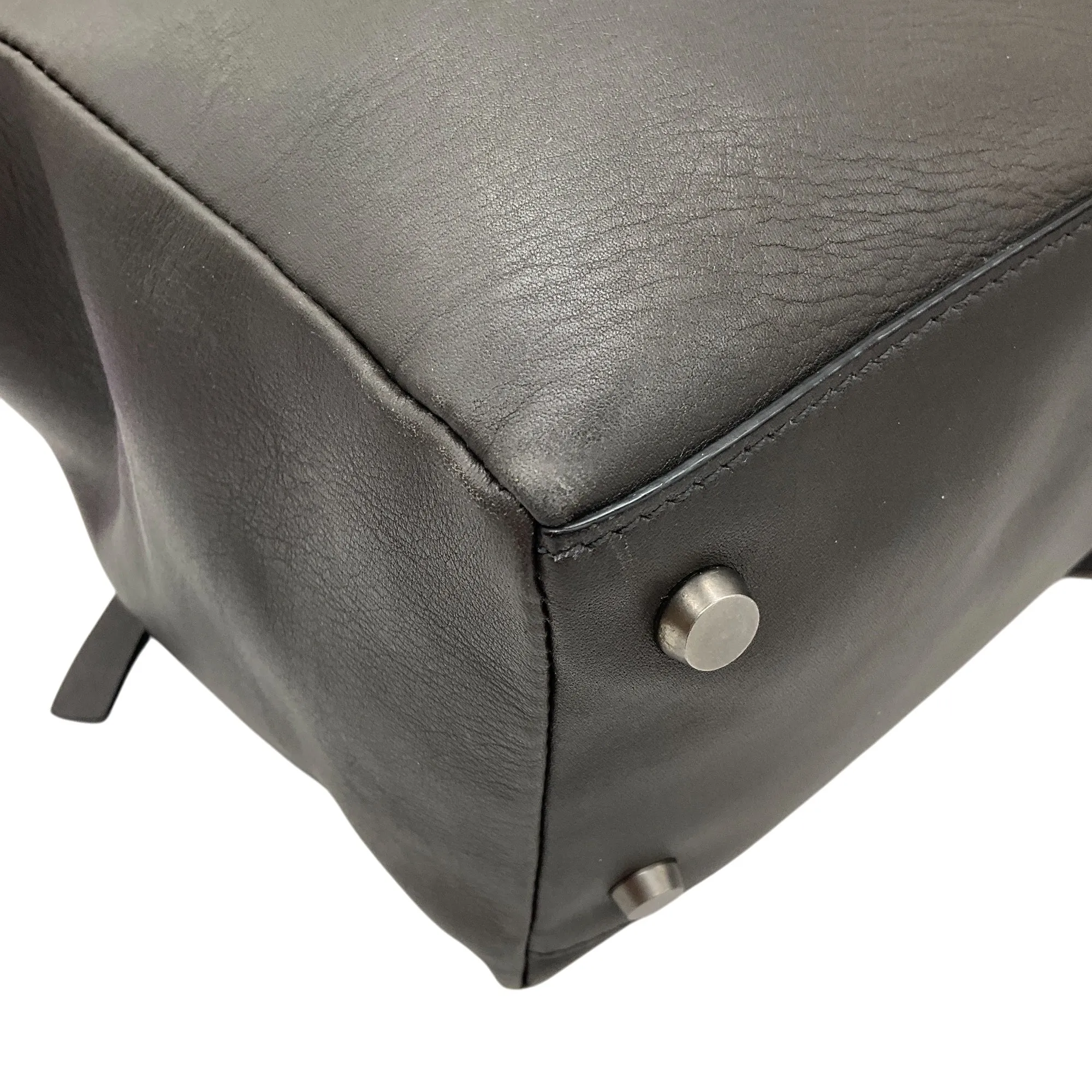 Brunello Cucinelli Charcoal Grey Monili Bead Embellished Leather Handbag