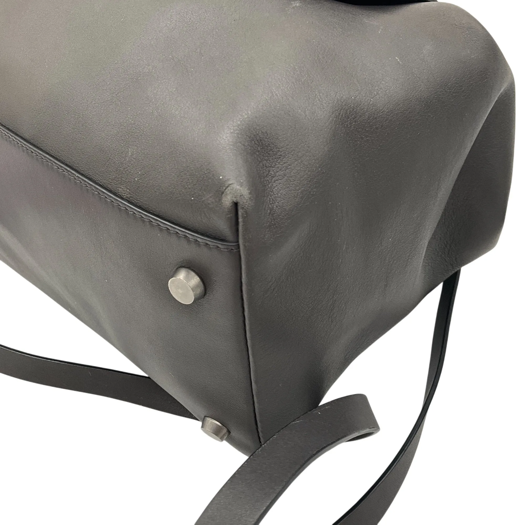 Brunello Cucinelli Charcoal Grey Monili Bead Embellished Leather Handbag