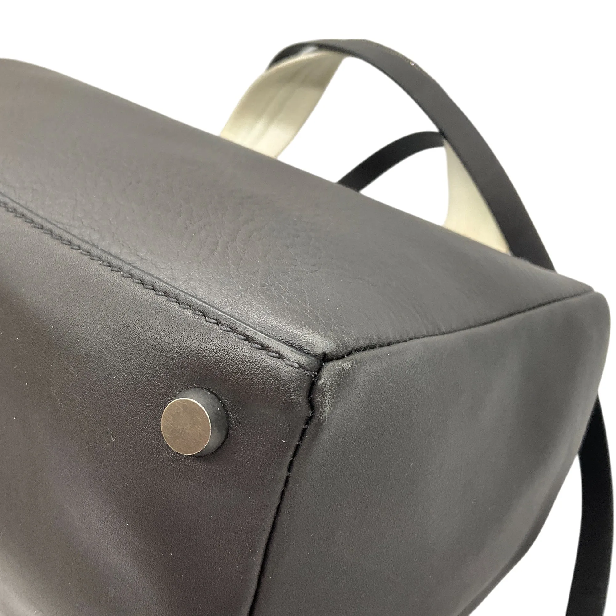 Brunello Cucinelli Charcoal Grey Monili Bead Embellished Leather Handbag