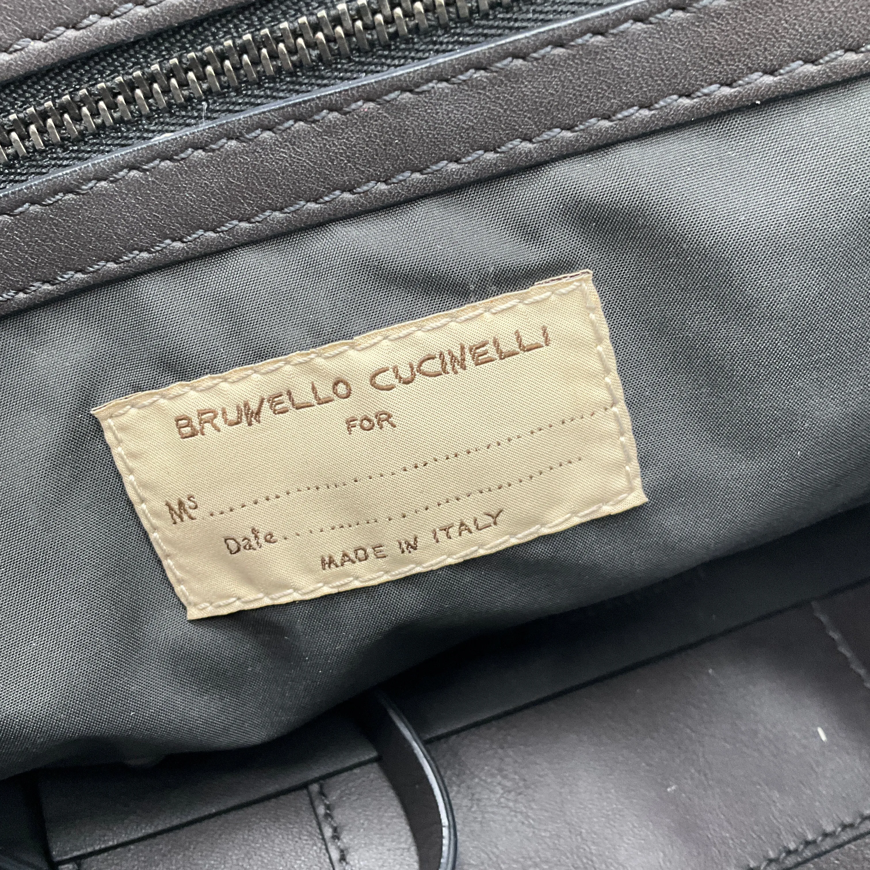 Brunello Cucinelli Charcoal Grey Monili Bead Embellished Leather Handbag