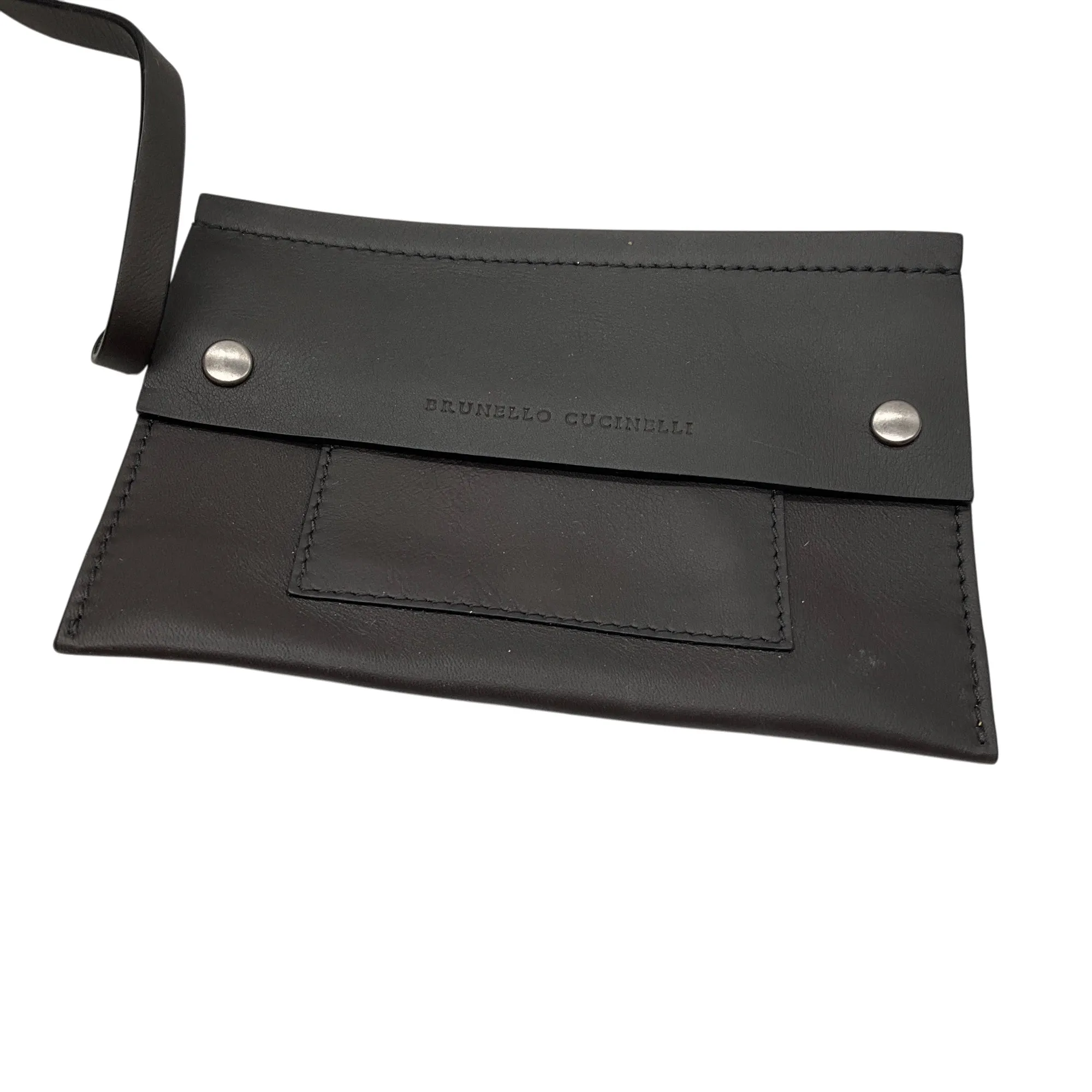 Brunello Cucinelli Charcoal Grey Monili Bead Embellished Leather Handbag