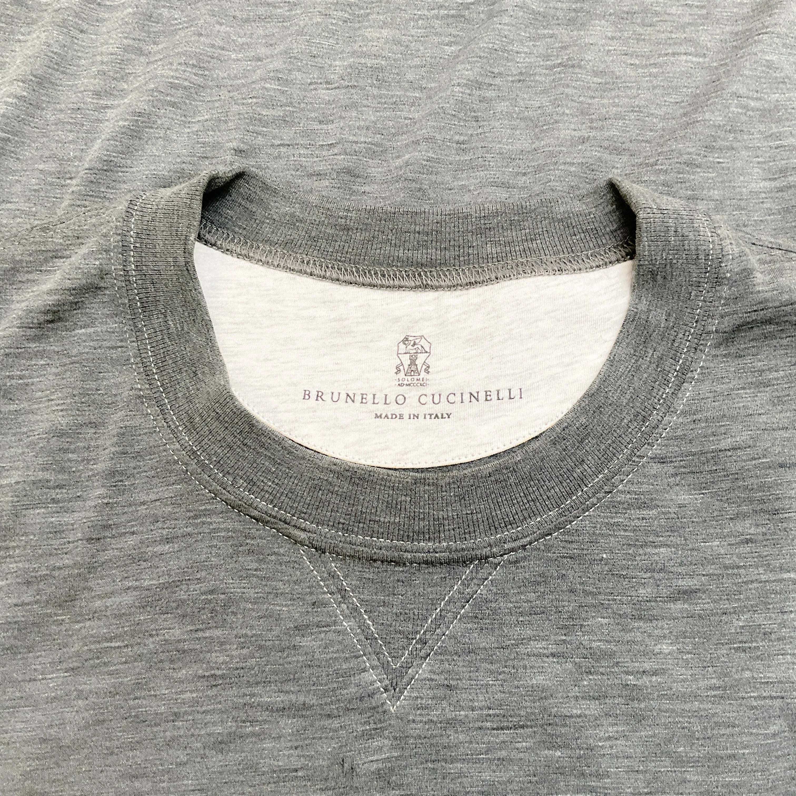 Brunello Cucinelli Men's Grey Silk / Cotton T-Shirt