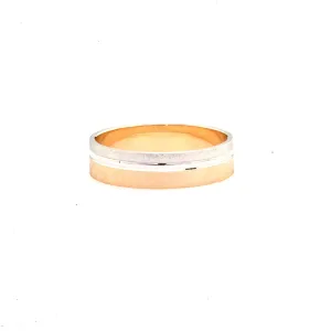 Brushed Finish Two-Tone 14K Gold Men's Wedding Ring