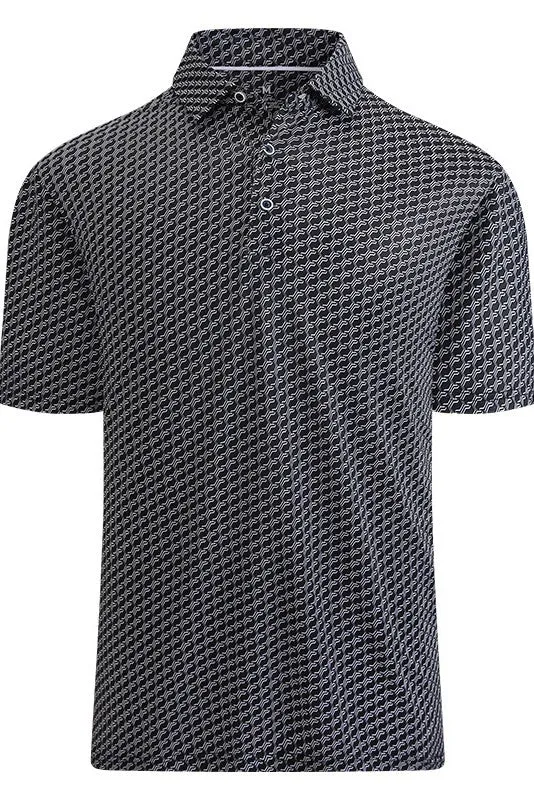 Bryer Printed Polo - Black
