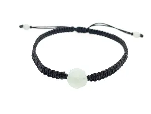 Burmese Jadeite Baqua Men's Silk Bracelet