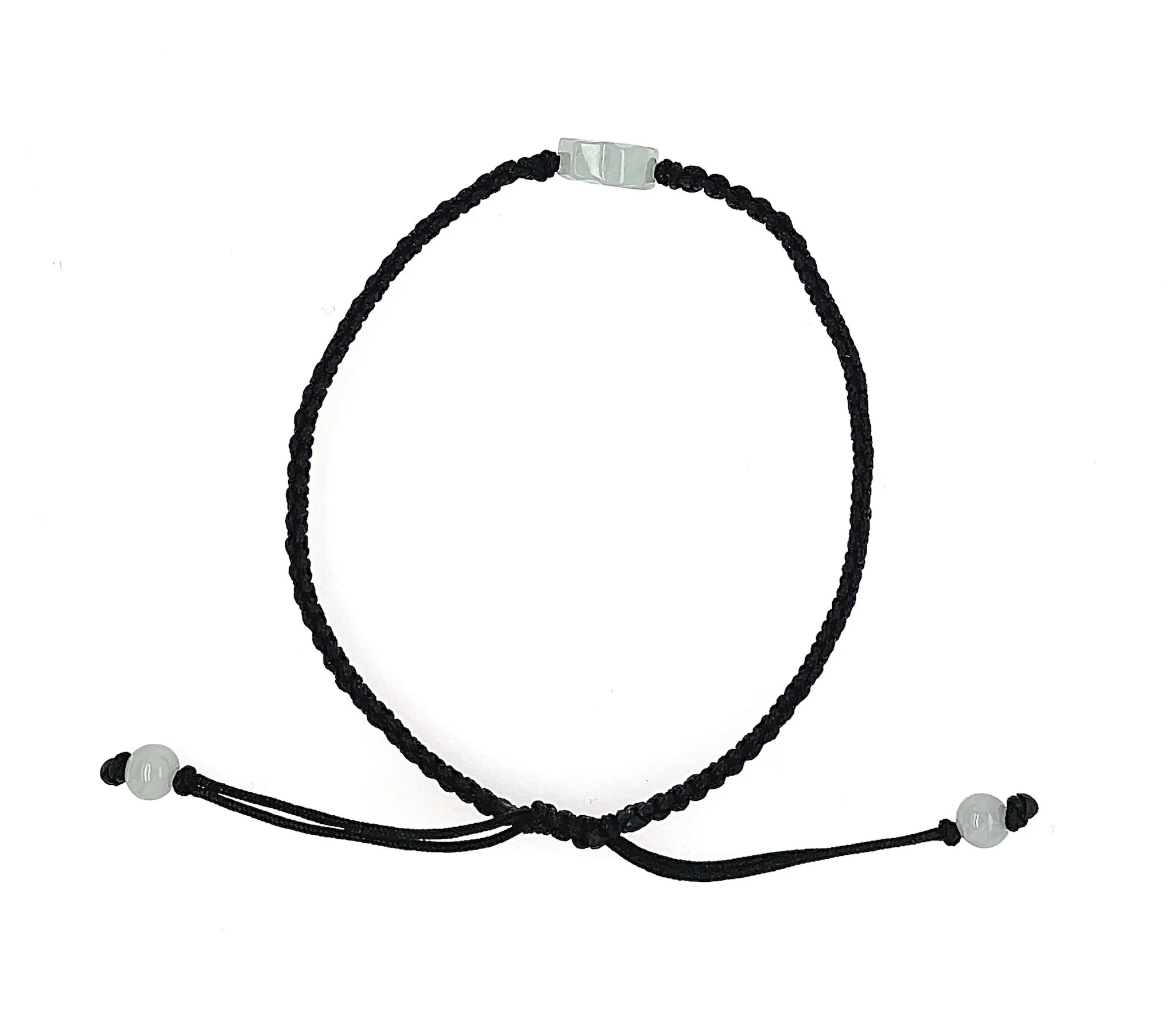 Burmese Jadeite Baqua Men's Silk Bracelet