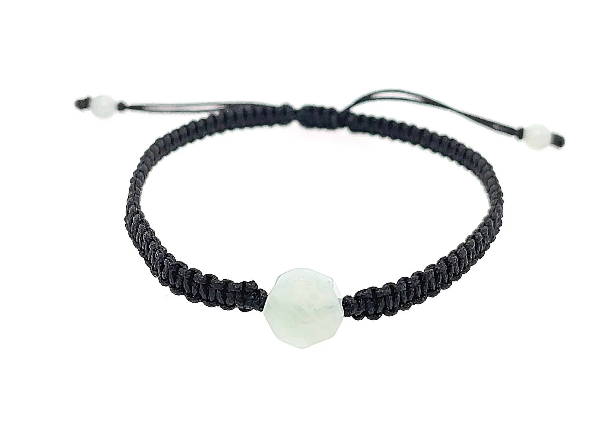 Burmese Jadeite Baqua Men's Silk Bracelet