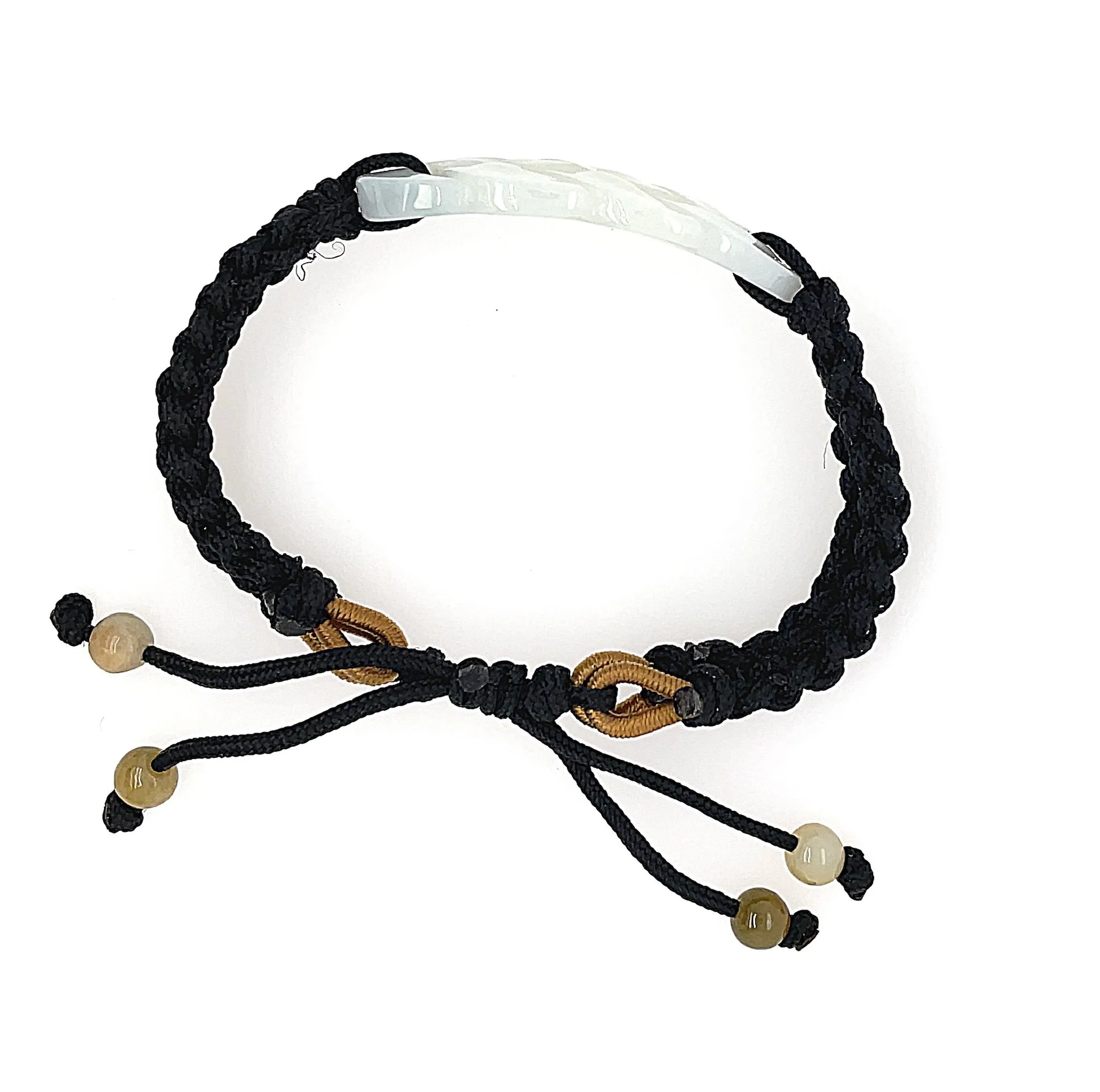 Burmese Jadeite Infinity Knot Silk Bracelet