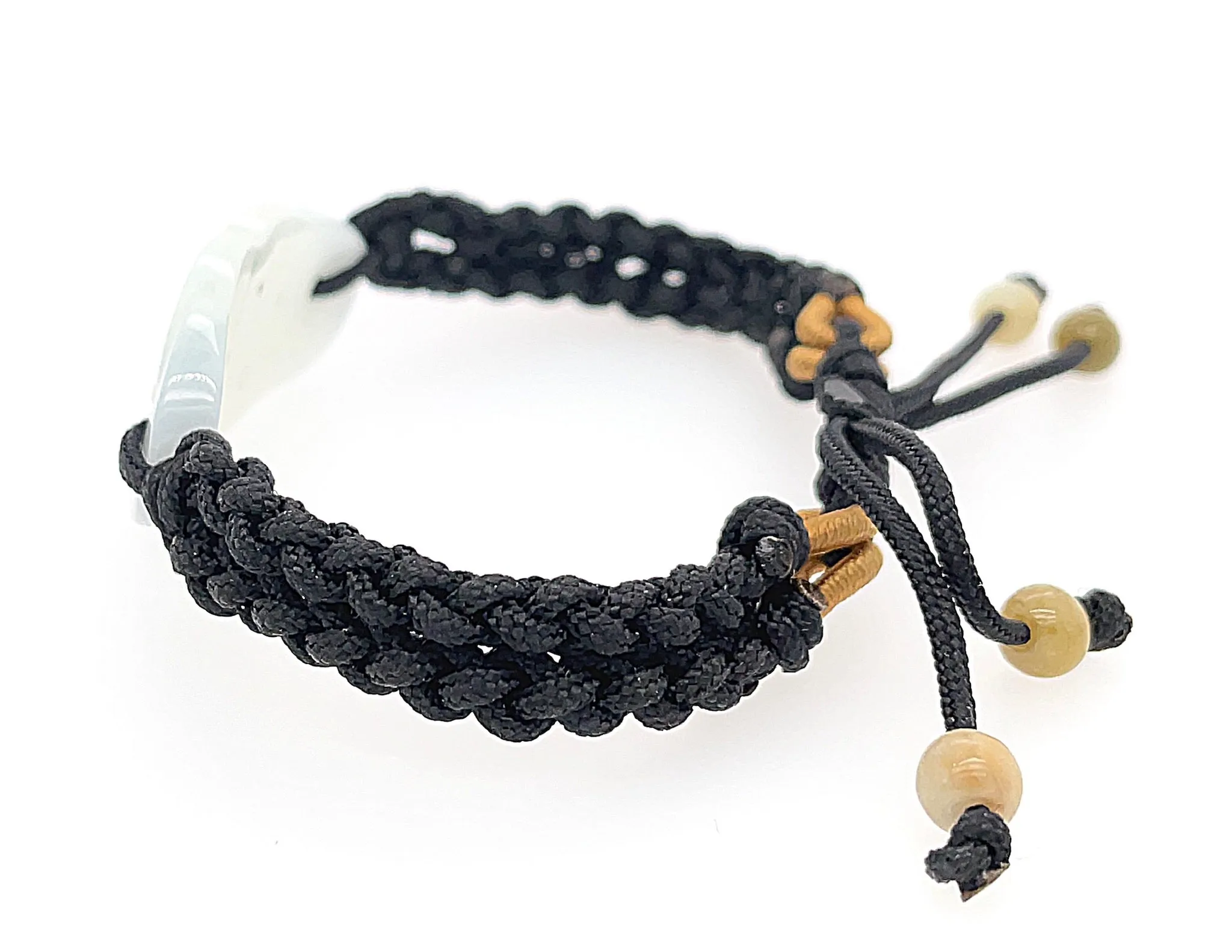 Burmese Jadeite Infinity Knot Silk Bracelet