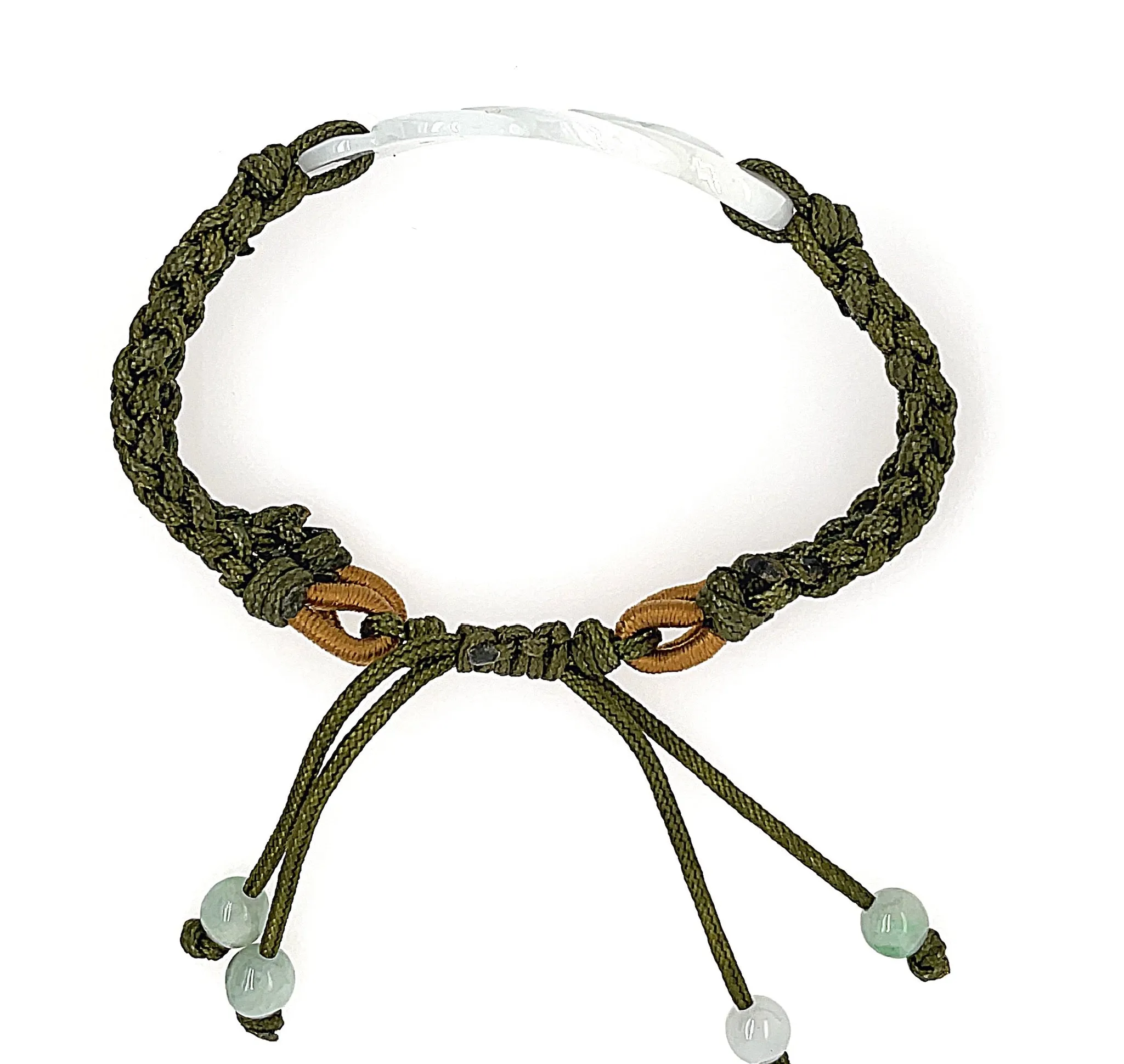 Burmese Jadeite Infinity Knot Silk Bracelet
