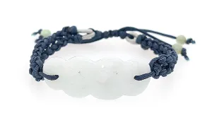 Burmese Jadeite Infinity Knot Silk Bracelet