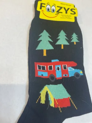 Camping Black Men’s Novelty Socks