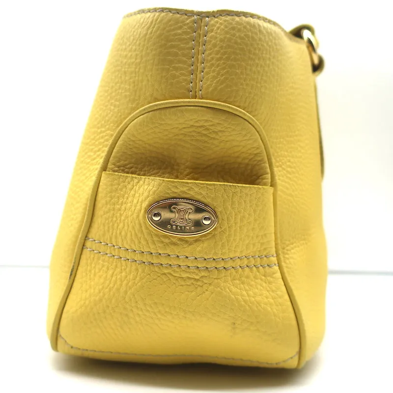 Celine Boogie Bag Yellow Grained Leather