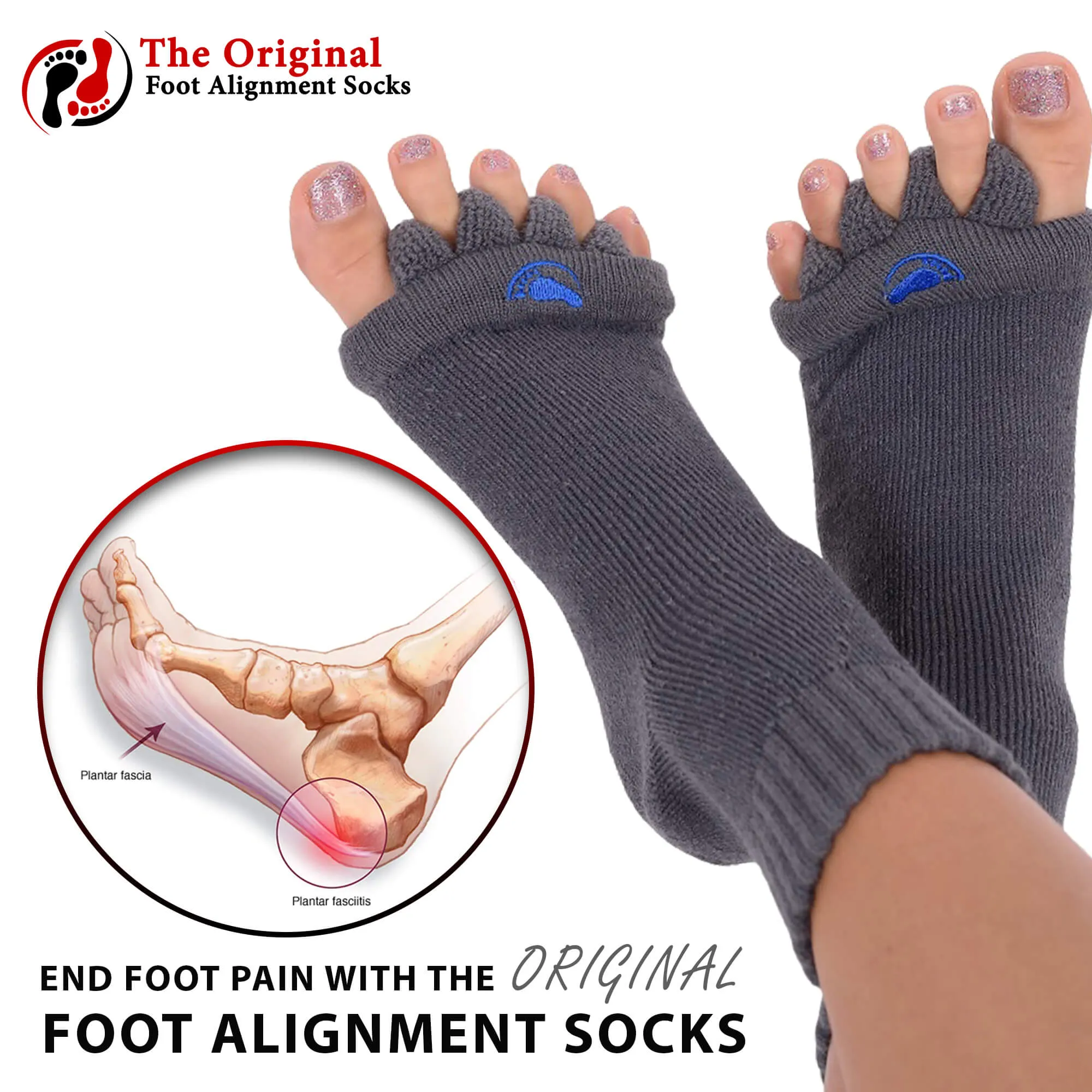 Charcoal Color Foot Alignment Socks