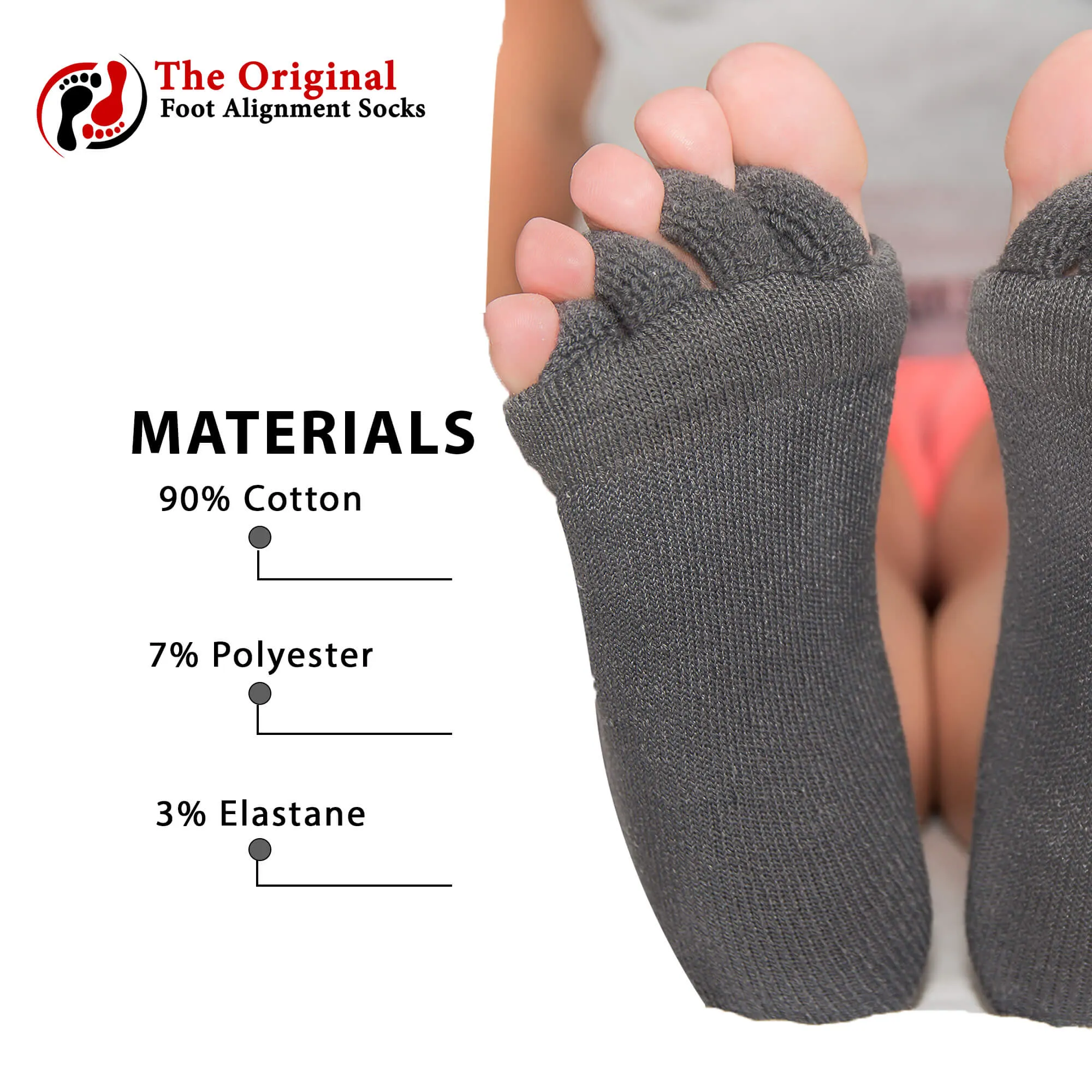 Charcoal Color Foot Alignment Socks