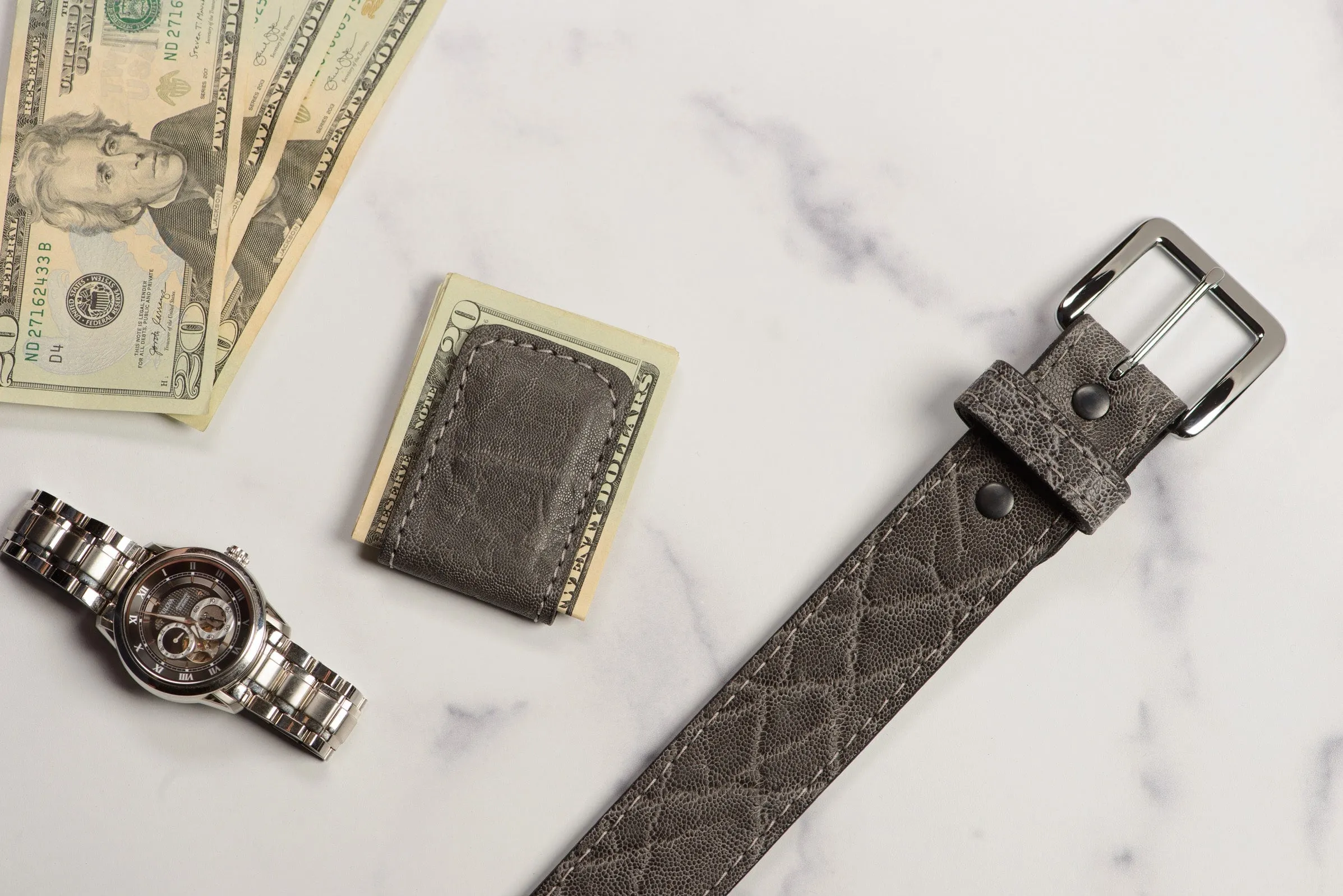 Charcoal Gray Elephant Men's Magnetic Money Clip