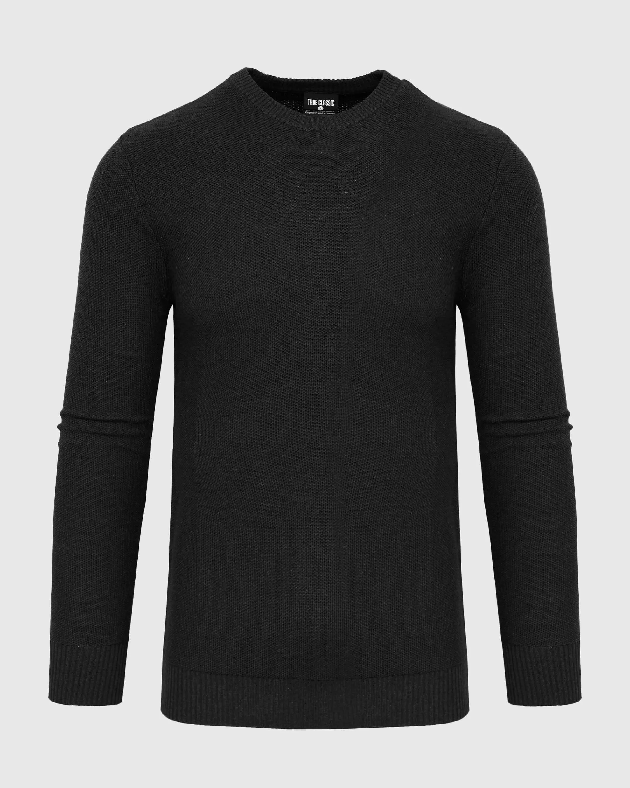 Charcoal Heather Gray Pique Crew Sweater