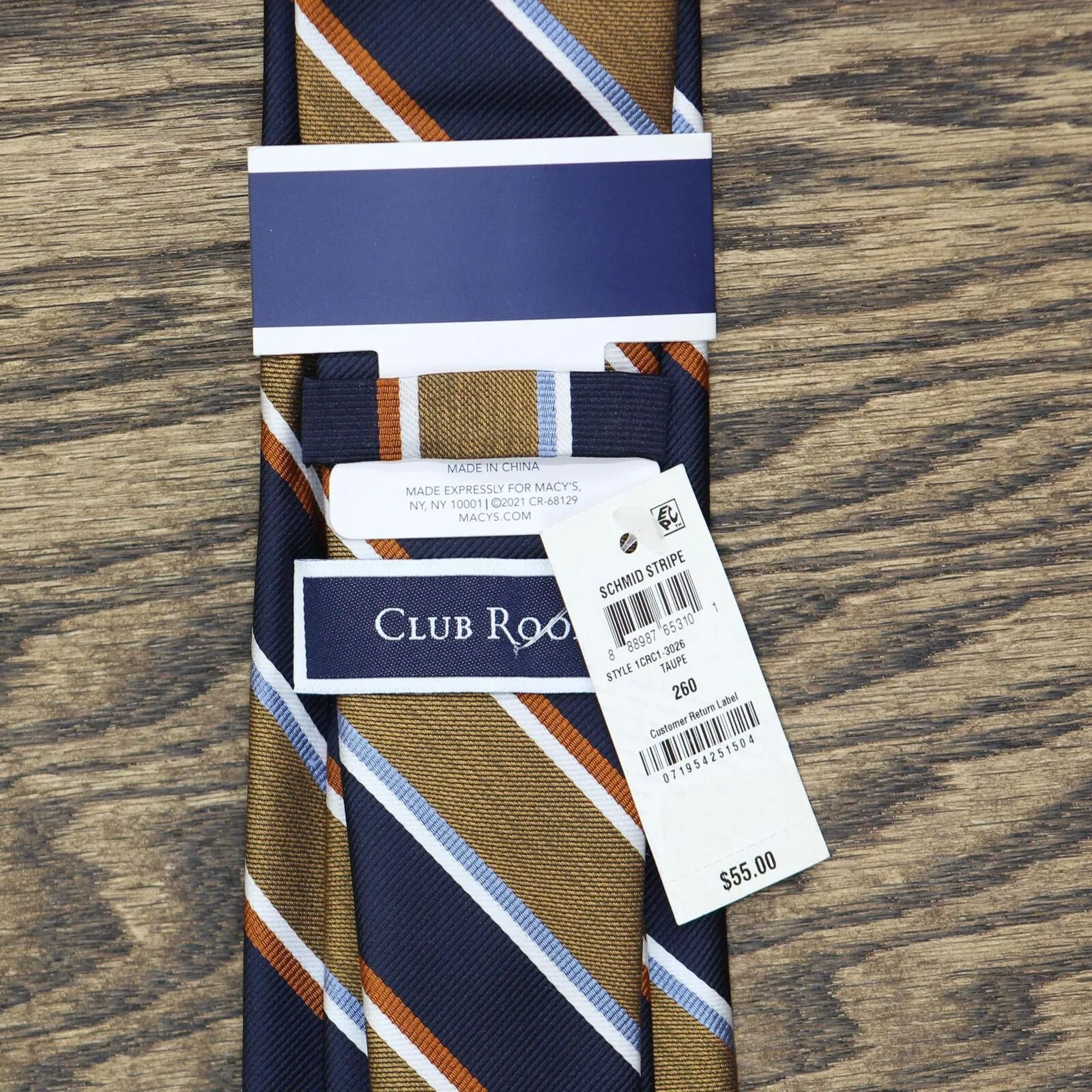 Club Room Men's Stripe Silk Blend Necktie Tie 1CRC1-3026