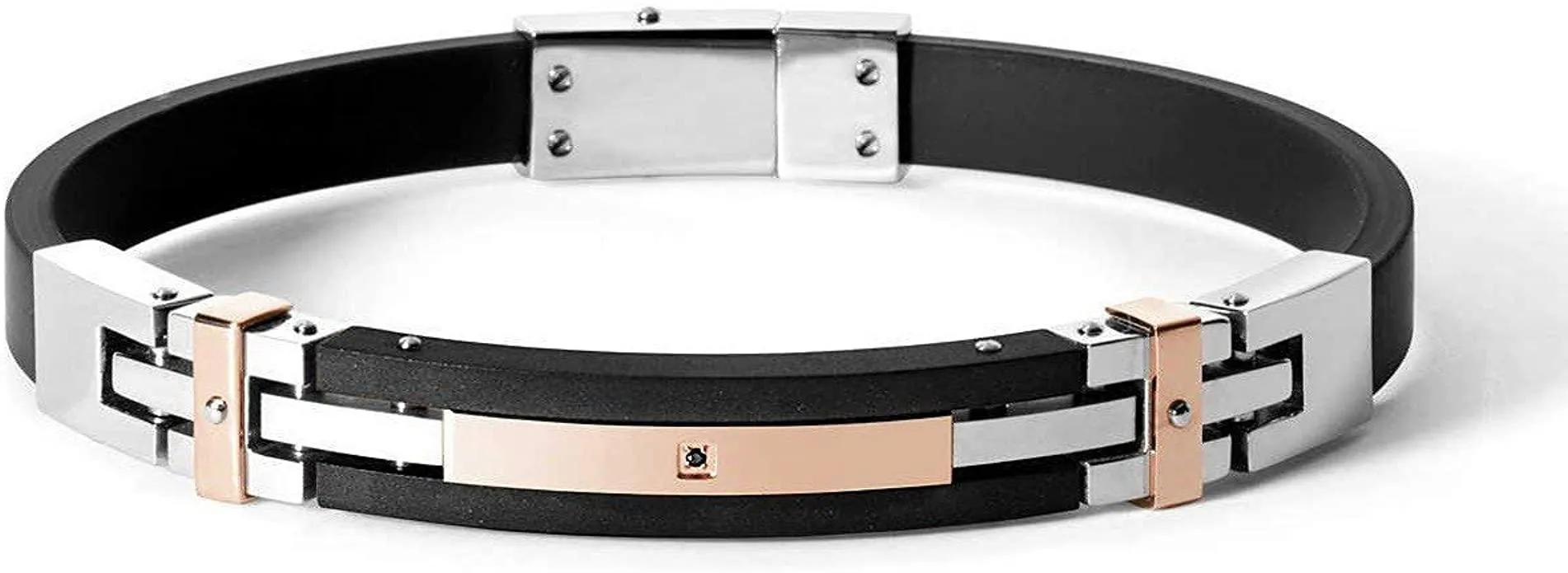 Comete Men's bracelet steel pvd black and red red rosè and spinello ubr 581