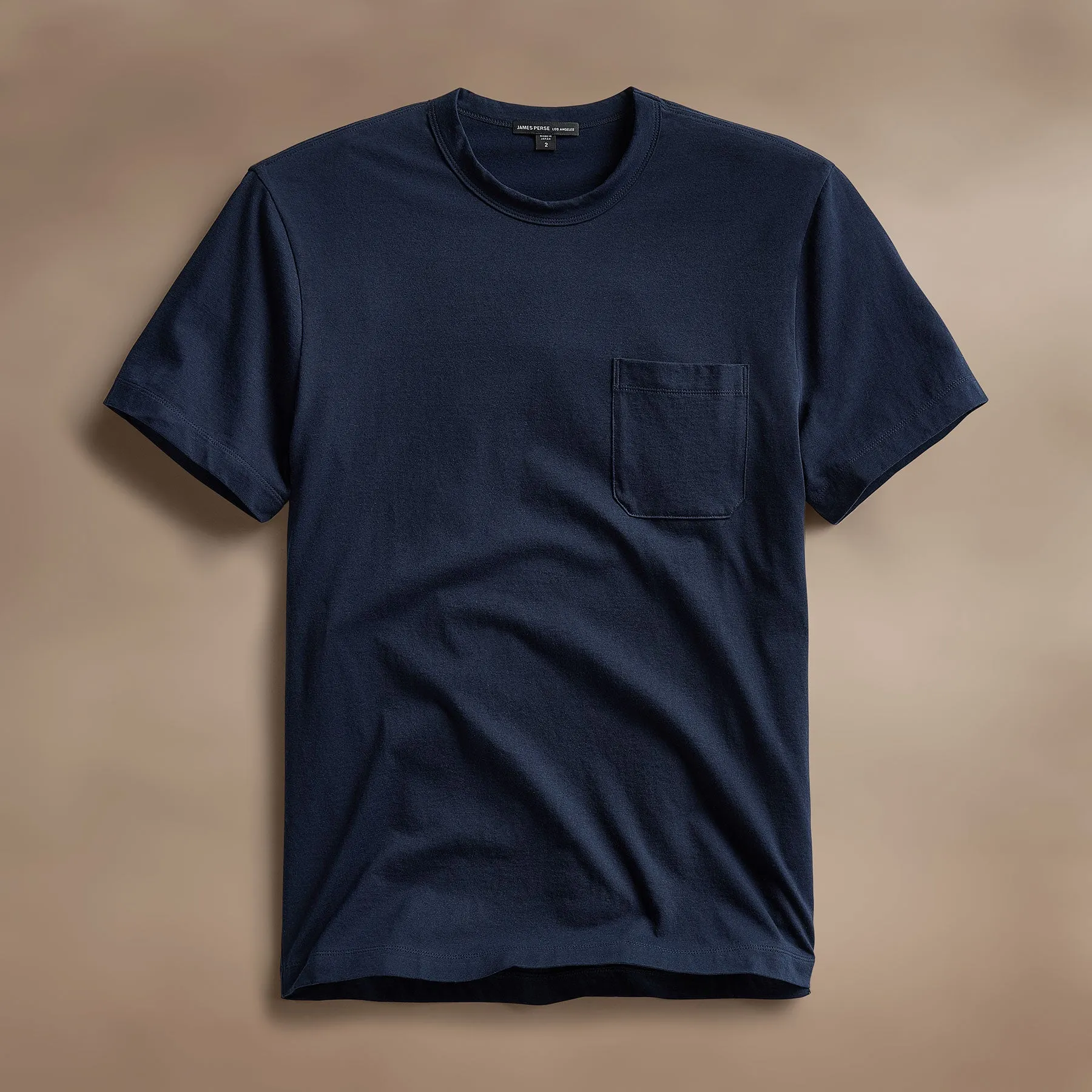 Cotton Linen Pocket Tee - Navy