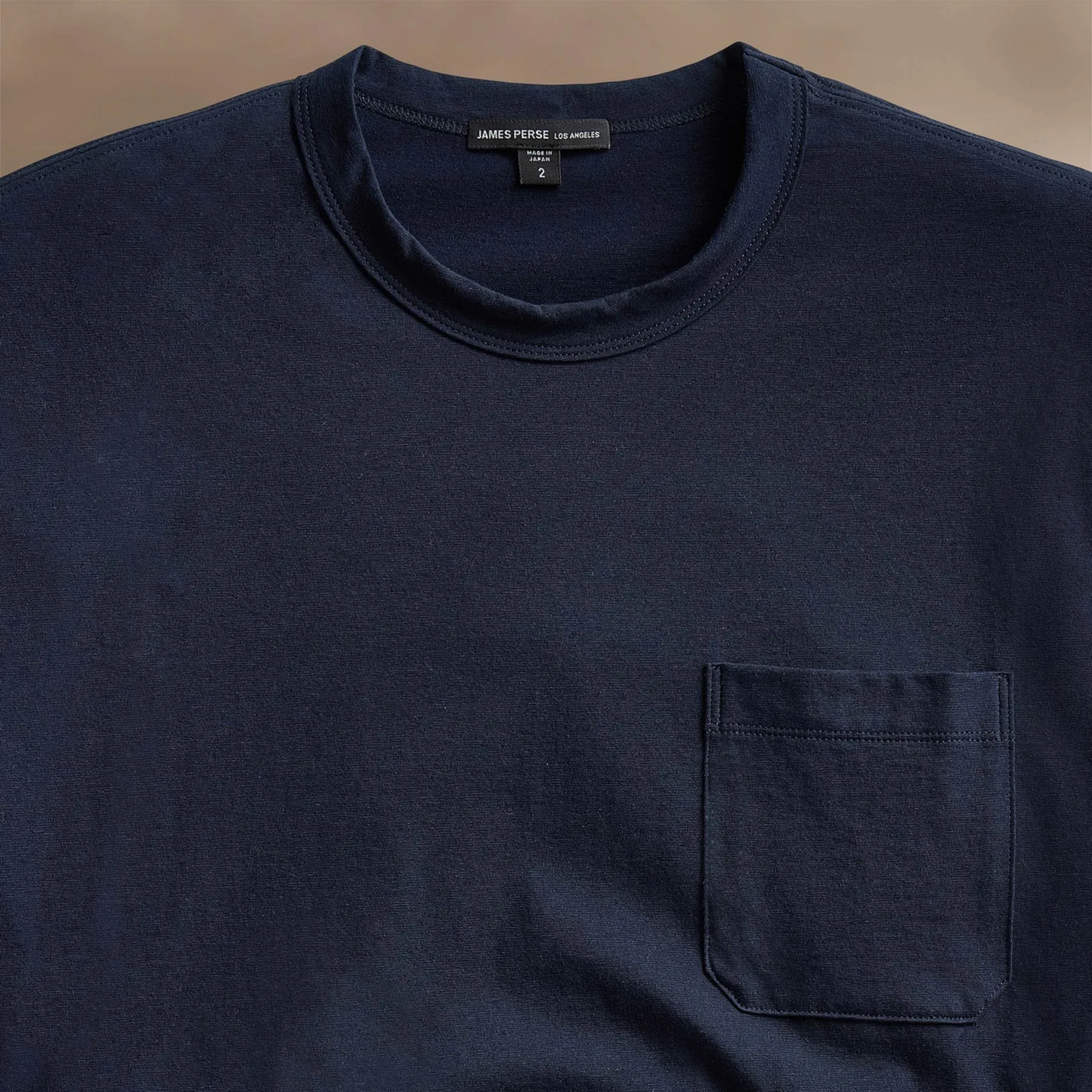 Cotton Linen Pocket Tee - Navy