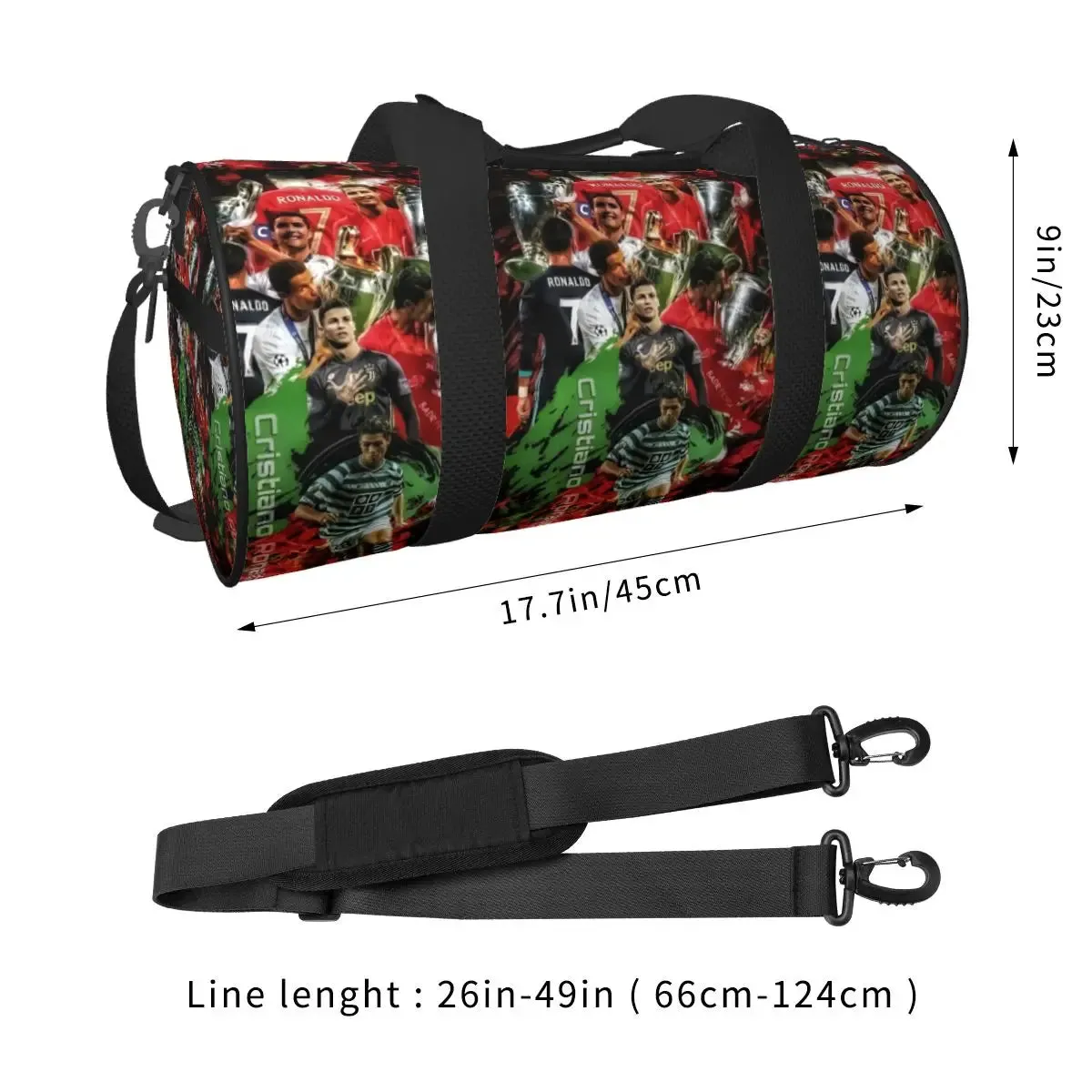 CR7 Gym Bag Swimming Sports Bags Cristianoed Ronaldoed Funny Men's Pattern Gym Accessories Retro Fitness Bag Portable Handbags