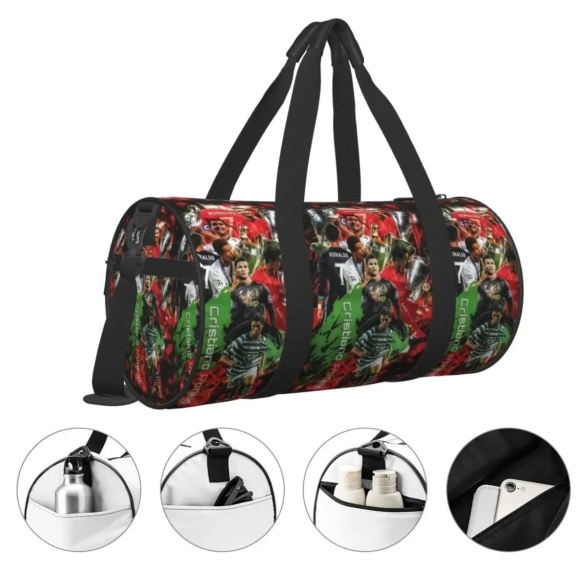 CR7 Gym Bag Swimming Sports Bags Cristianoed Ronaldoed Funny Men's Pattern Gym Accessories Retro Fitness Bag Portable Handbags