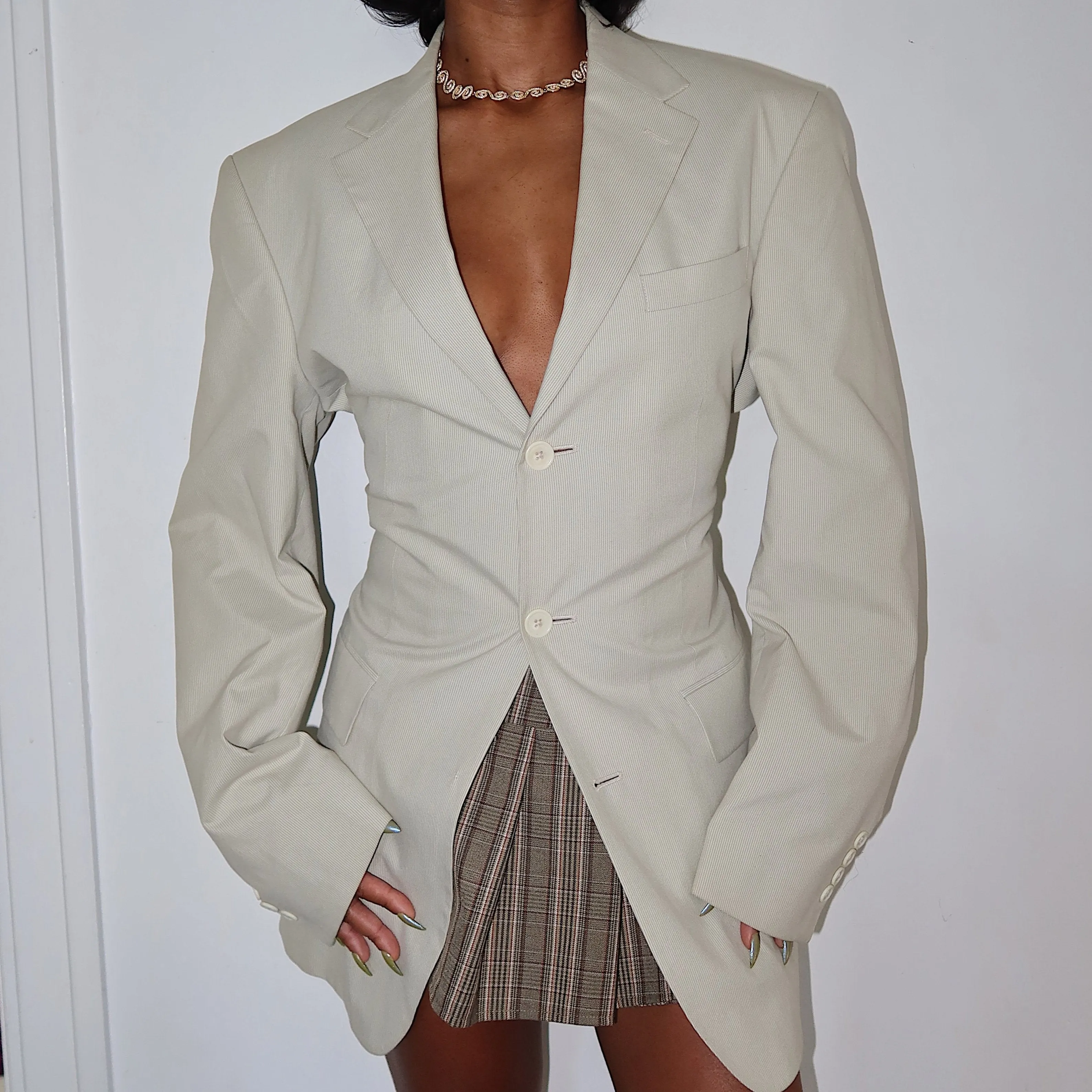 CREAM CORSET JACKET - Medium