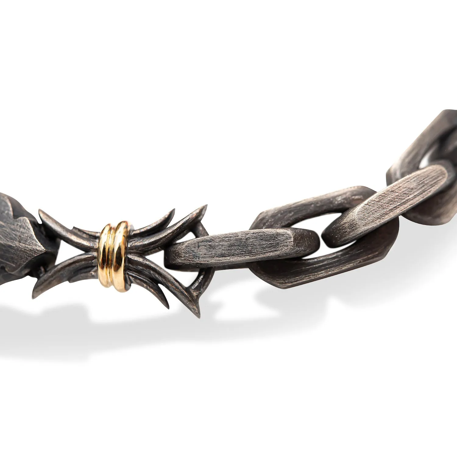 Cross-Bones Bracelet - 14ct yellow Gold / Oxidized Silver