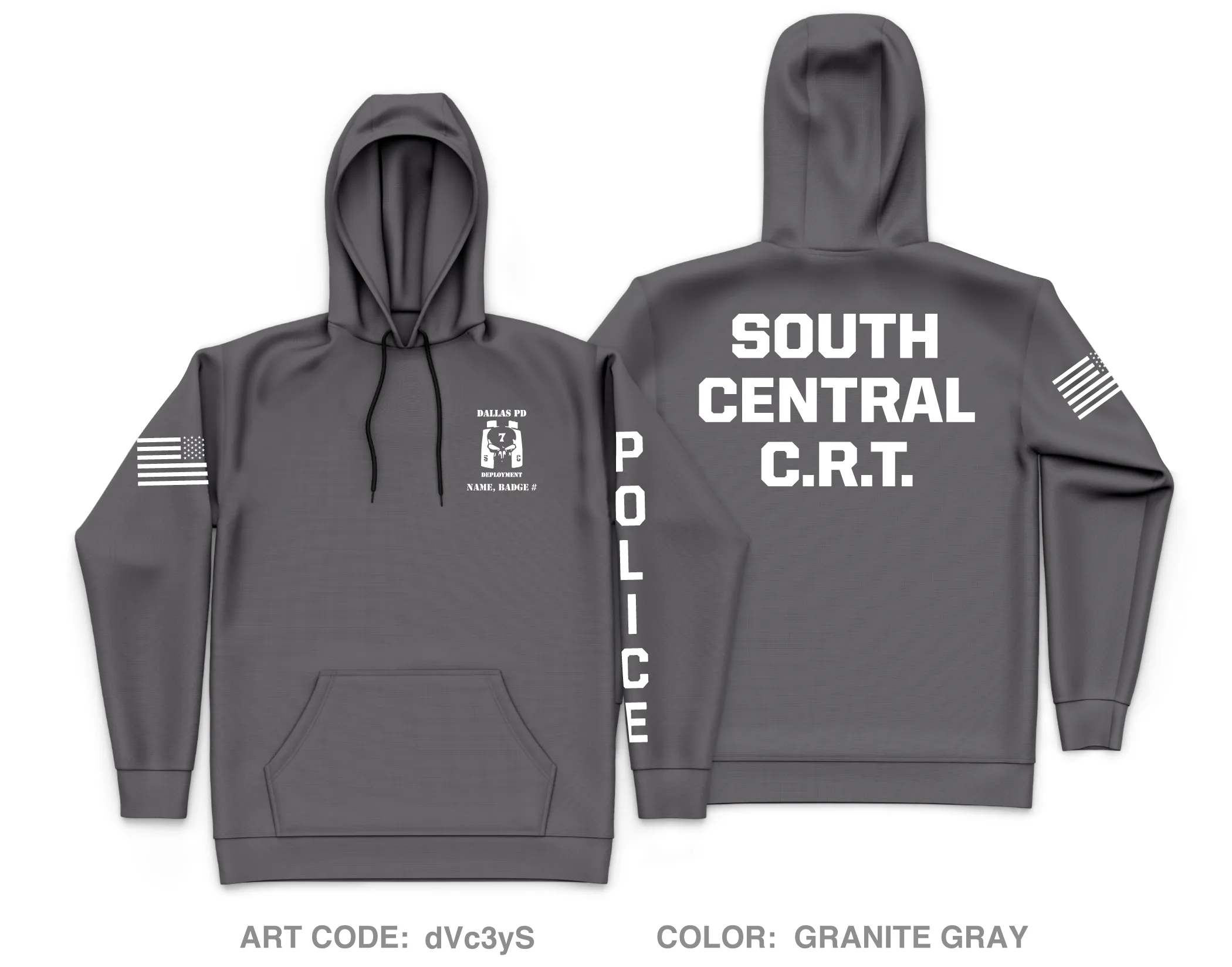 CUSTOM Dallas PD Store 1 Core Men's Hooded Performance Sweatshirt - dVc3yS