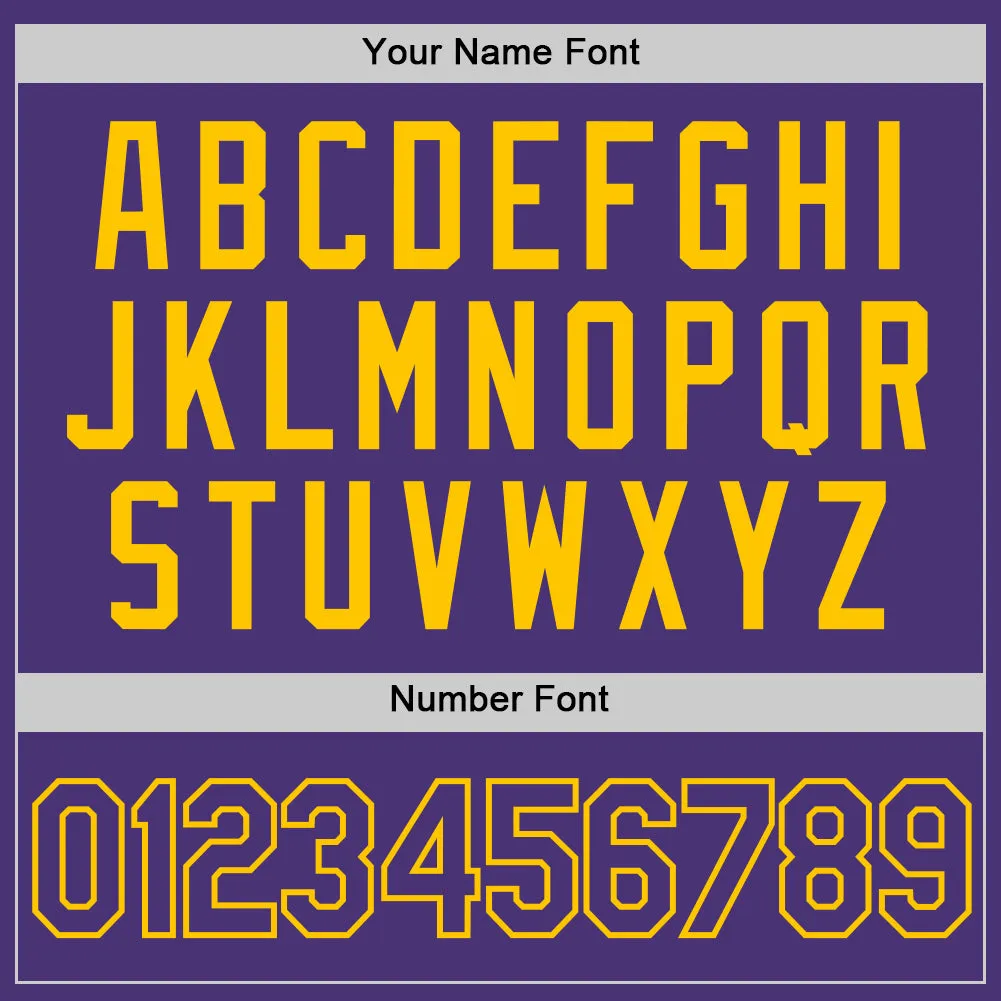 Custom Purple Purple-Gold Performance T-Shirt