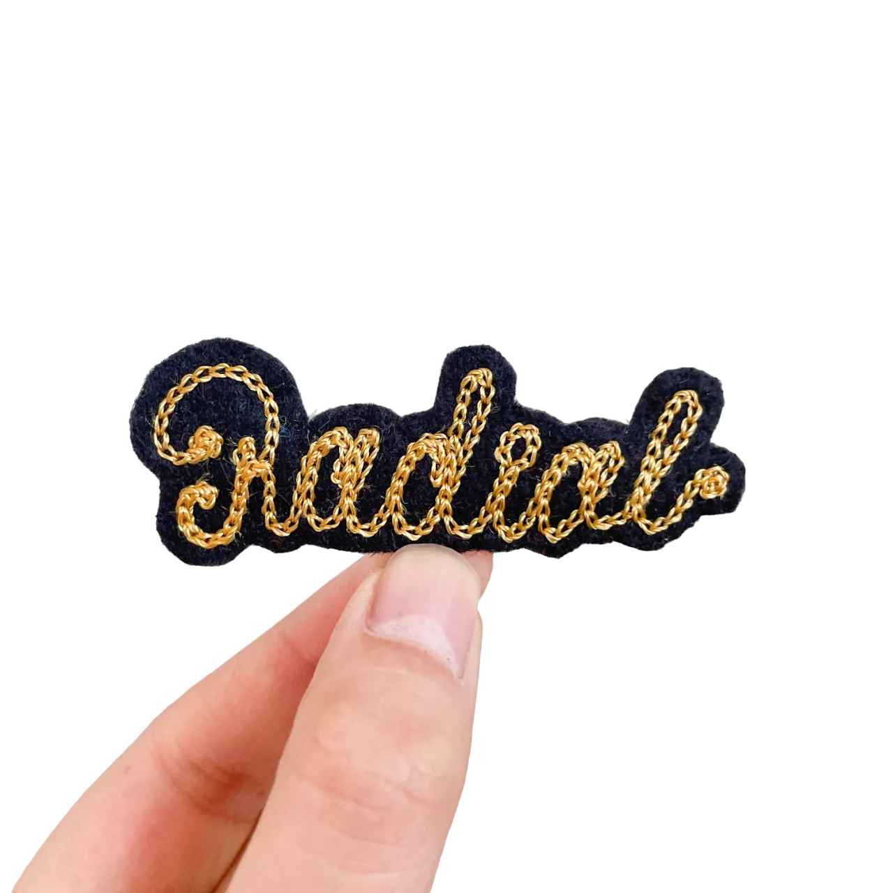 Custom Word Patch - Gold on Black