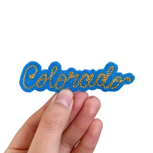 Custom Word Patch - Gold on Blue