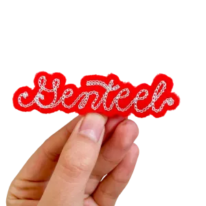 Custom Word Patch - Silver on Red
