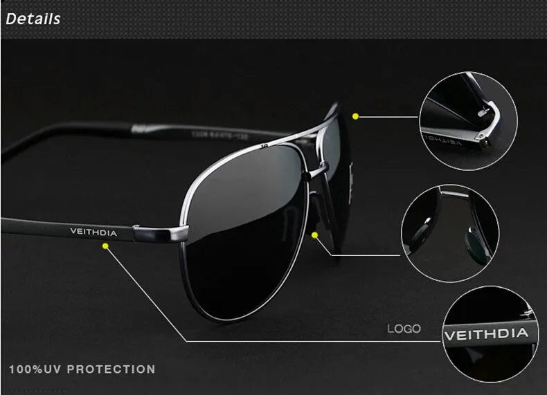 Designer Pilot Polarized Sunglasses 1306