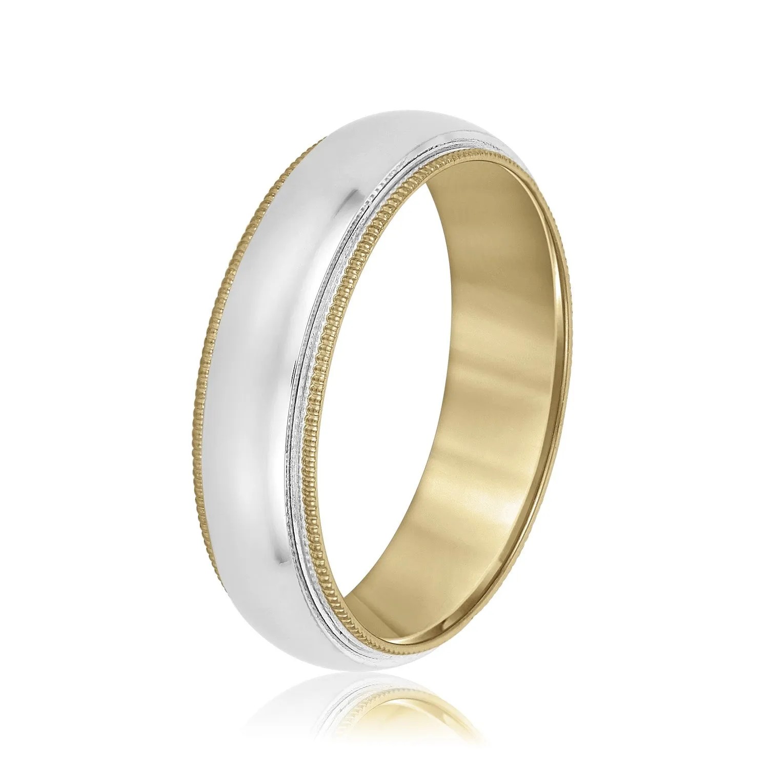 Domed Milgrain Classic Men's Wedding Band Comfort Fit