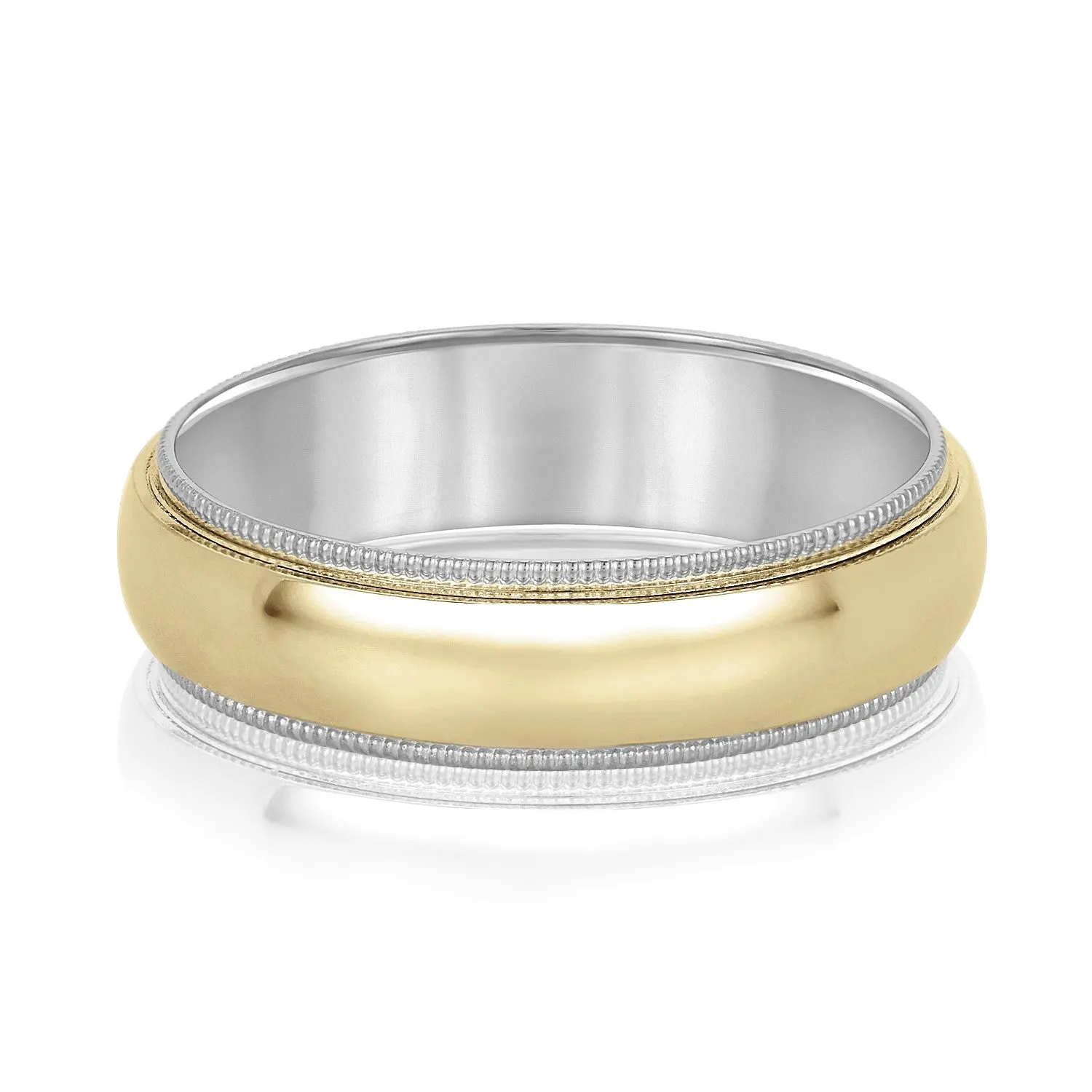 Domed Milgrain Classic Men's Wedding Band Comfort Fit