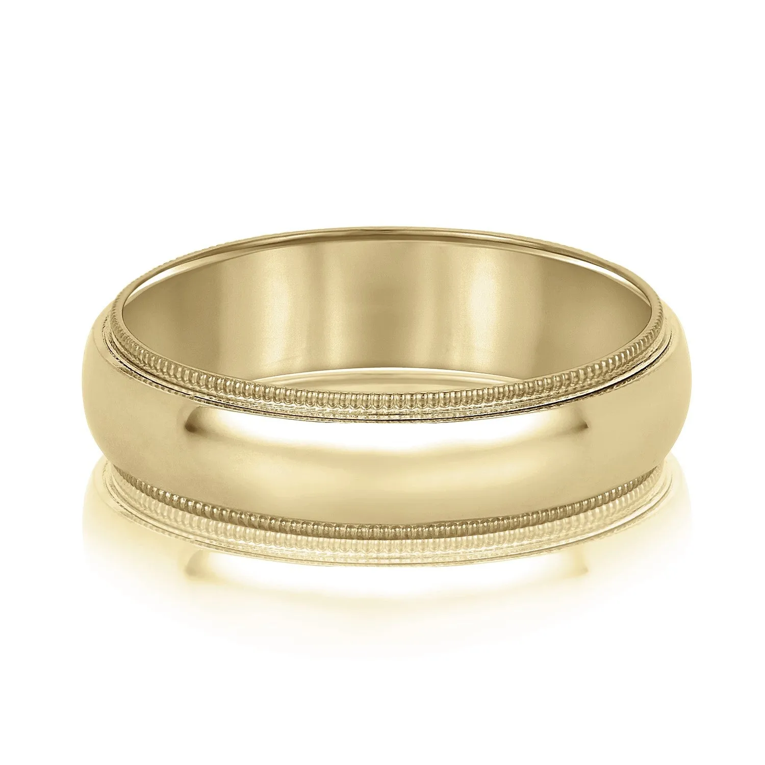 Domed Milgrain Classic Men's Wedding Band Comfort Fit